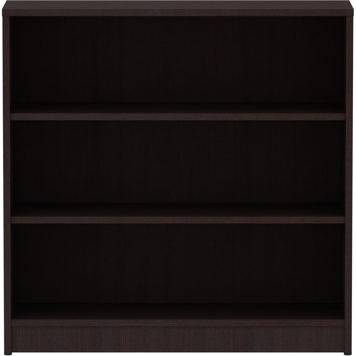 Lorell Essentials 3-Shelf Laminate Modular Shelving Bookcase,36inH x 36inW x 12inD, Espresso - Image 3