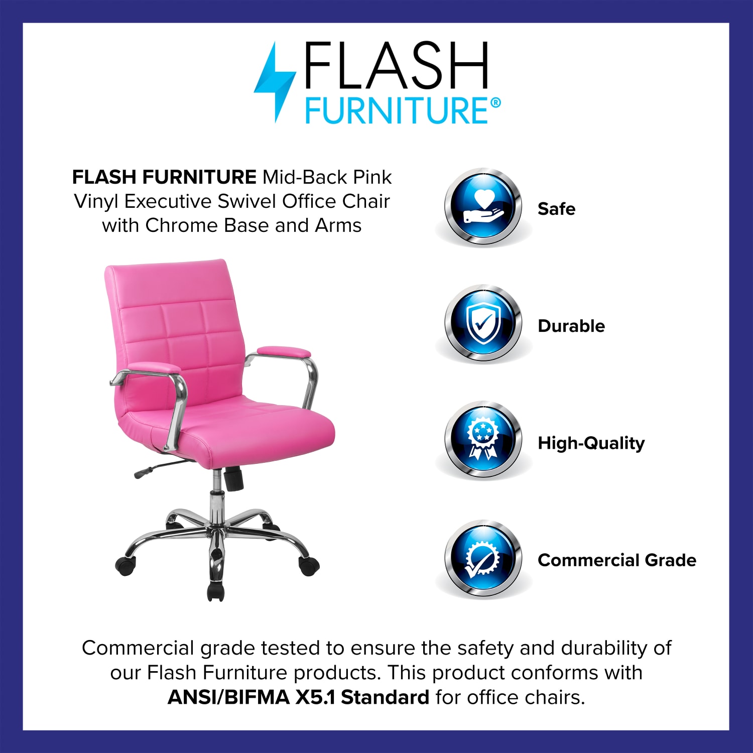 Flash Furniture Vinyl MidBack Executive Office Chair Pink PopularChairscom Flash Furniture Vinyl Mid Back Executive Office Chair Pink PopularChairscom
