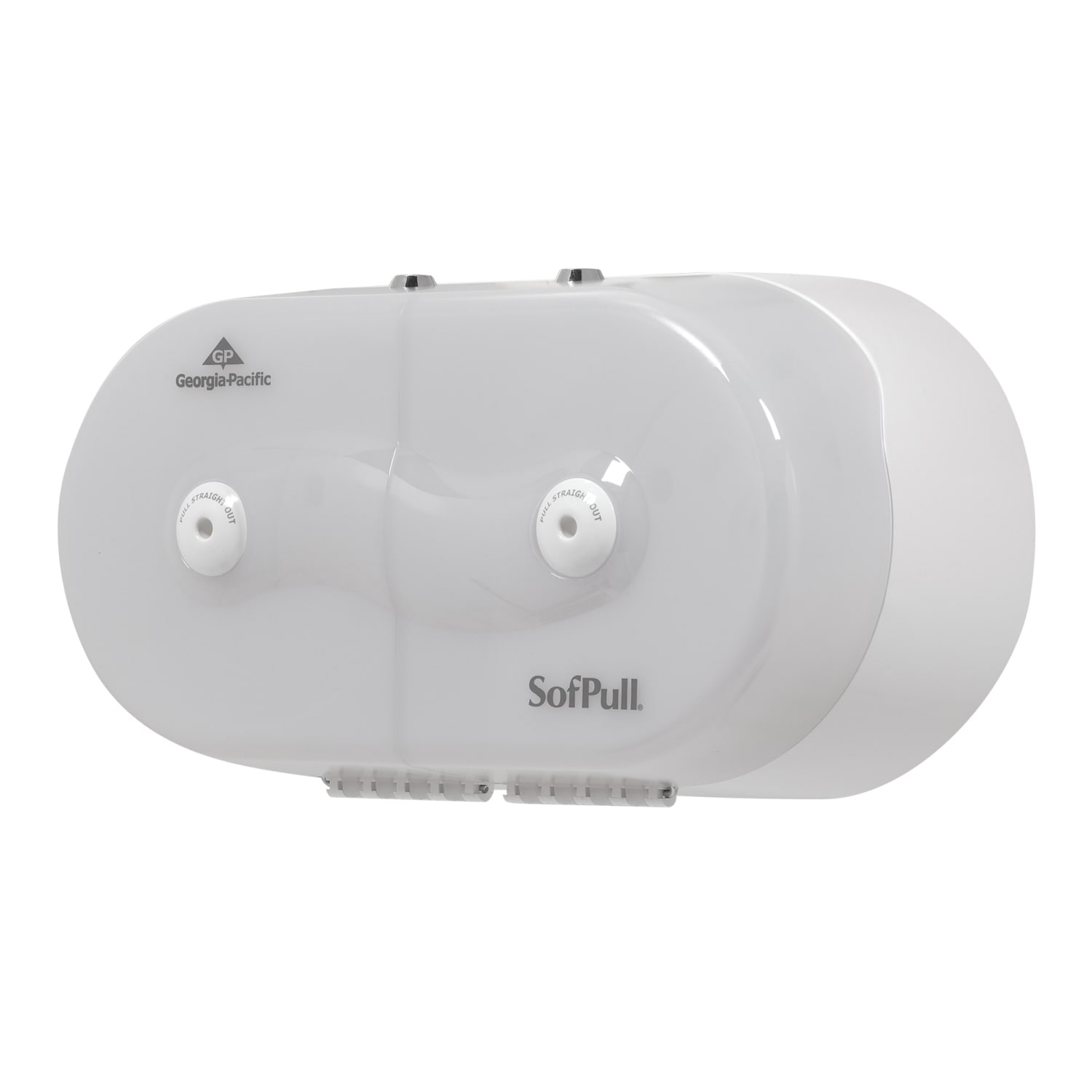 SofPull Mini Twin High-Capacity Center-Pull Bathroom Tissue Dispenser, Translucent White - Image 3