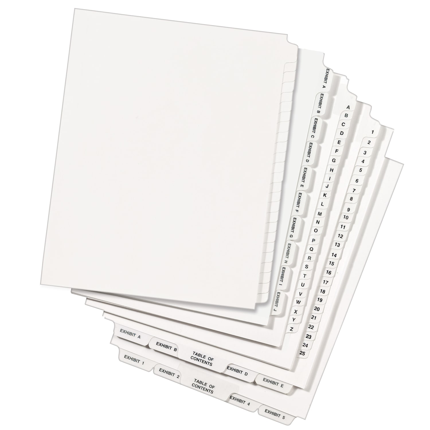 Avery Blank Tab Legal Exhibit Dividers, 8 1/2 x 11, White Unlaminated Tabs, Pack Of 25, Standard Collated - Image 5