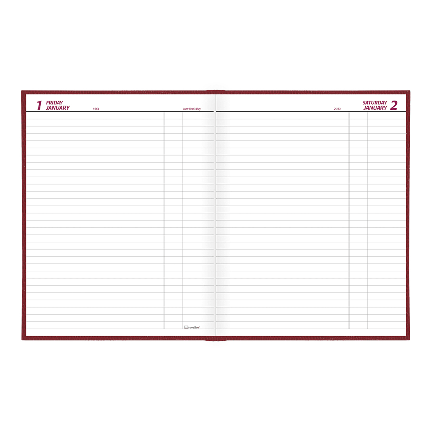 2027 Brownline Traditional Daily Planner, 10in x 7-7/8in, 100% Recycled, Red, January To December, C550.RED, Total Qty 1 - Image 4
