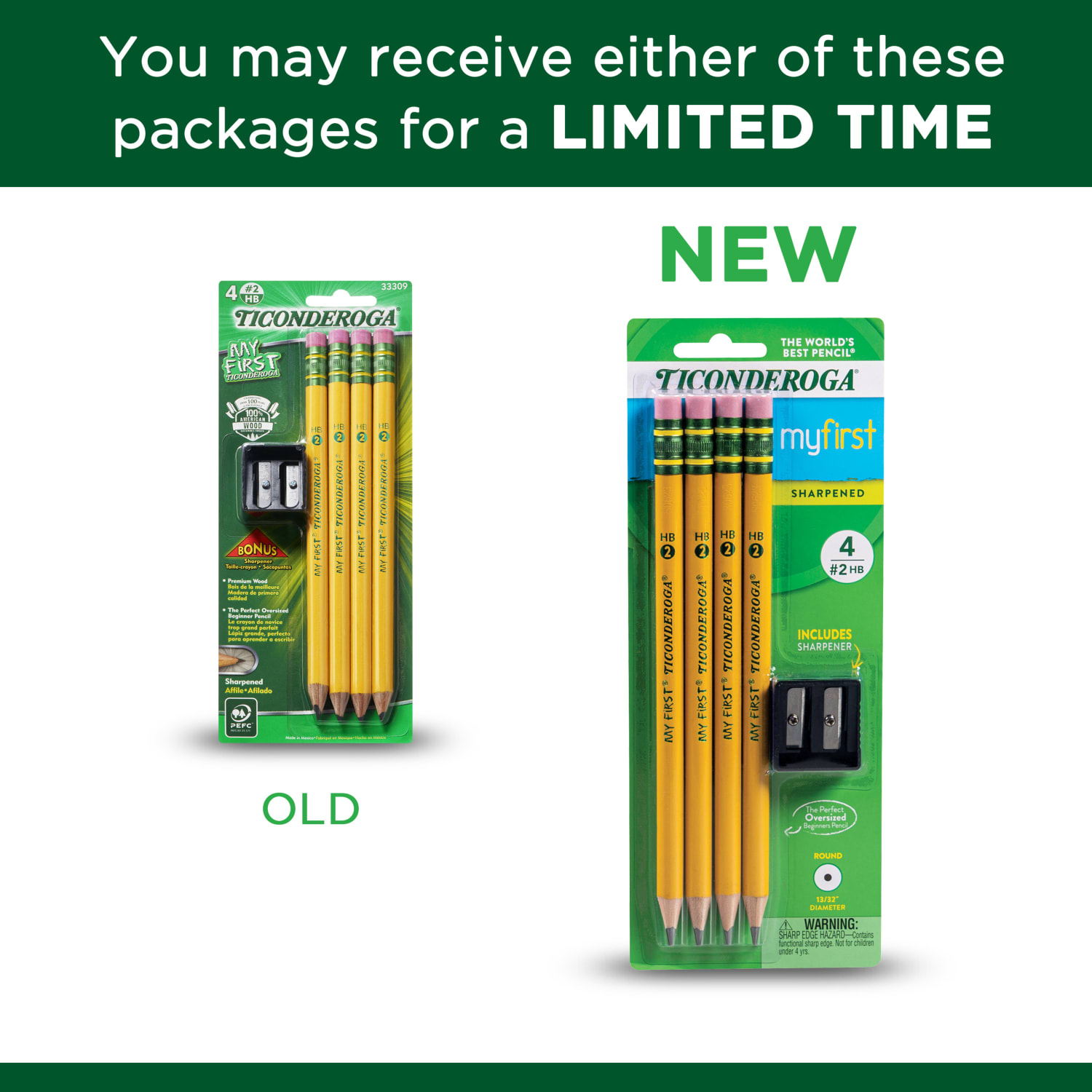 Ticonderoga Beginner Pencils, Presharpened, #2 Lead, Medium Soft, Pack of 4 - Image 6