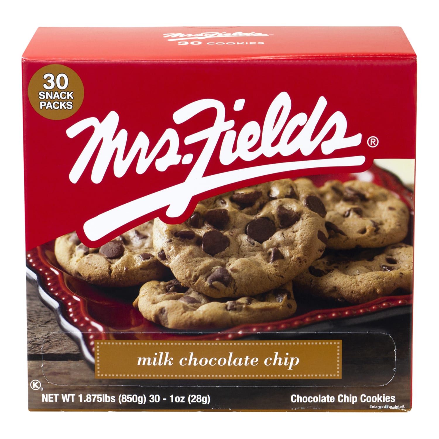 Mrs. Fields Milk Chocolate Chip Cookies, 1 Oz, Pack Of 30 Cookies - Image 3