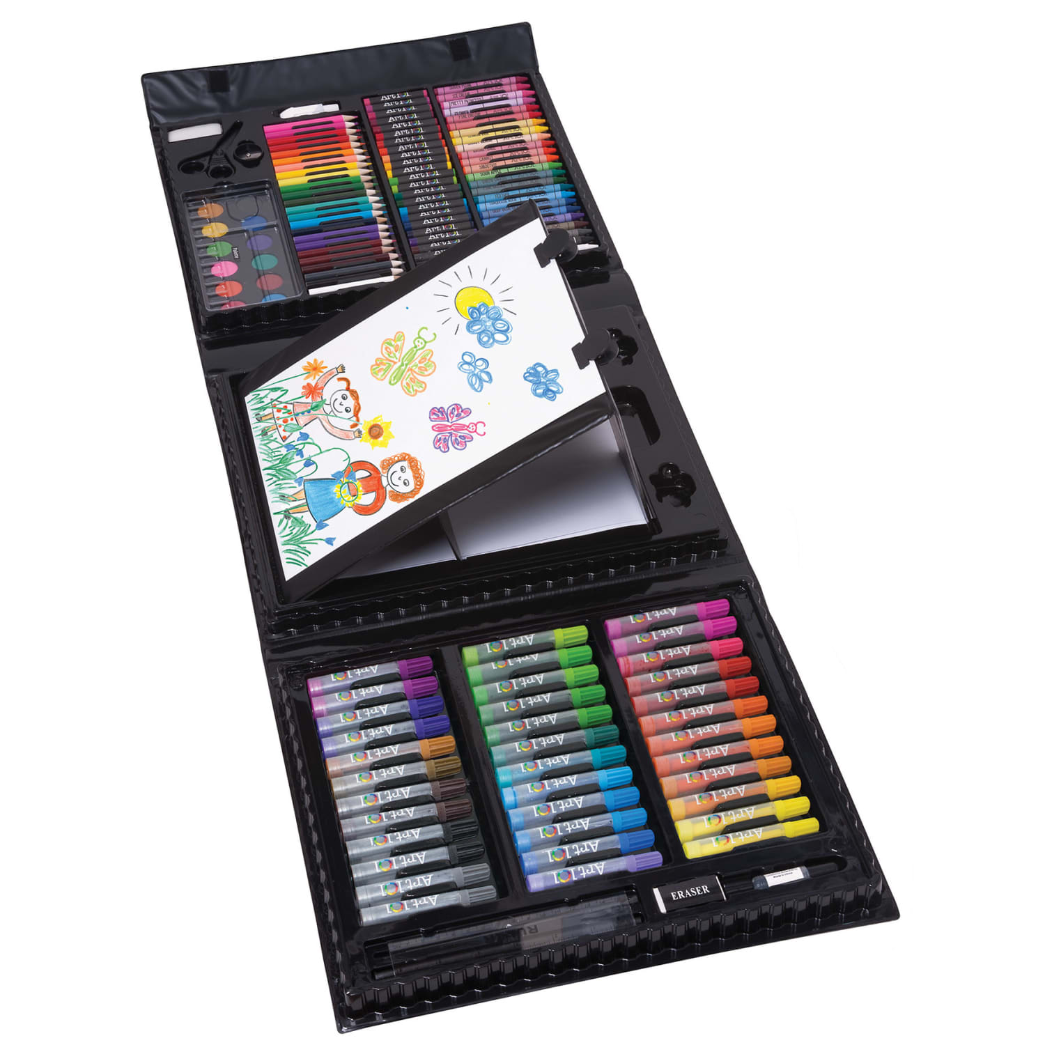 Art 101 Budding Artist Pop-Up Easel 150-Piece Doodle and Color Art Set