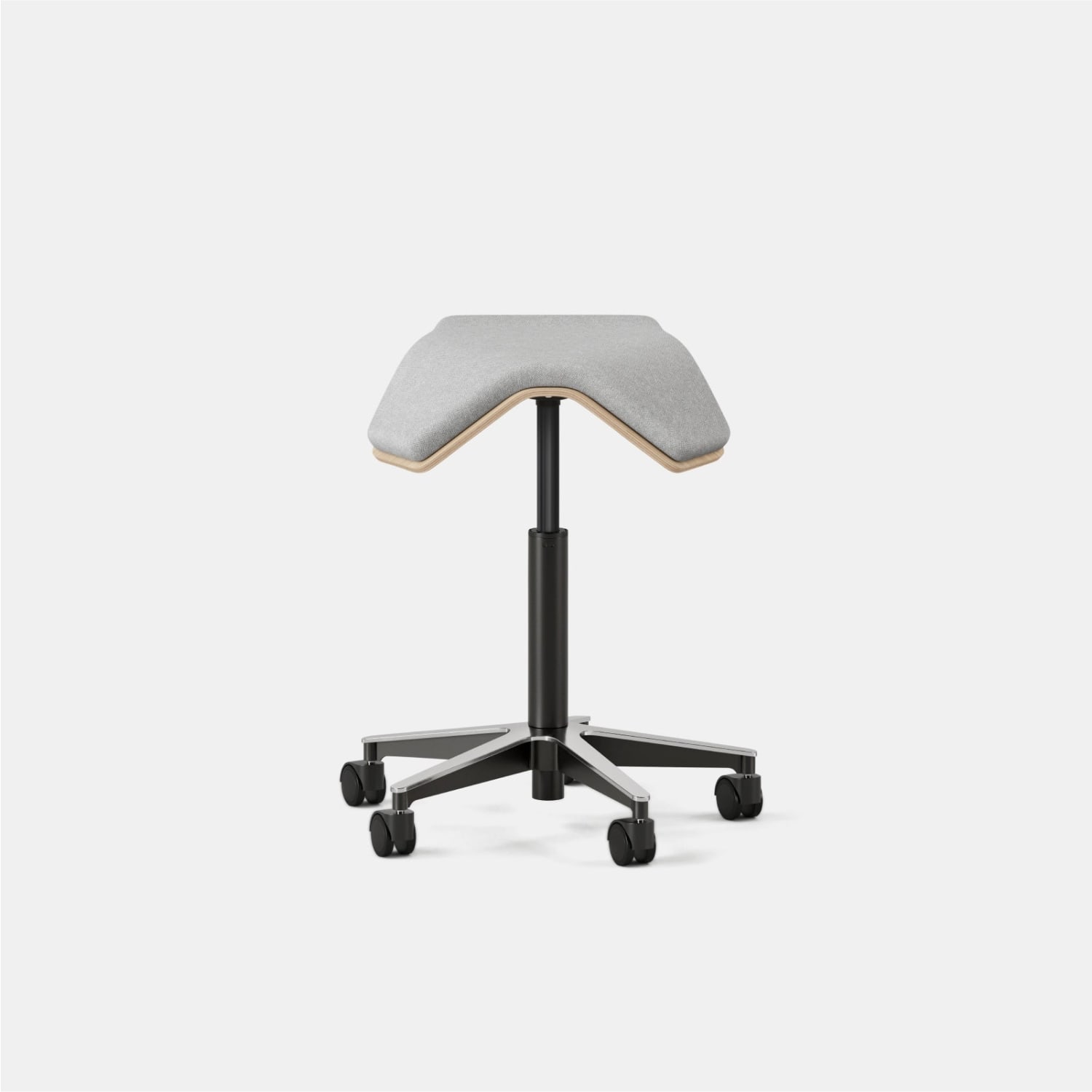 Branch Furniture Fabric Saddle Chair Task Stool, Dove - Image 3