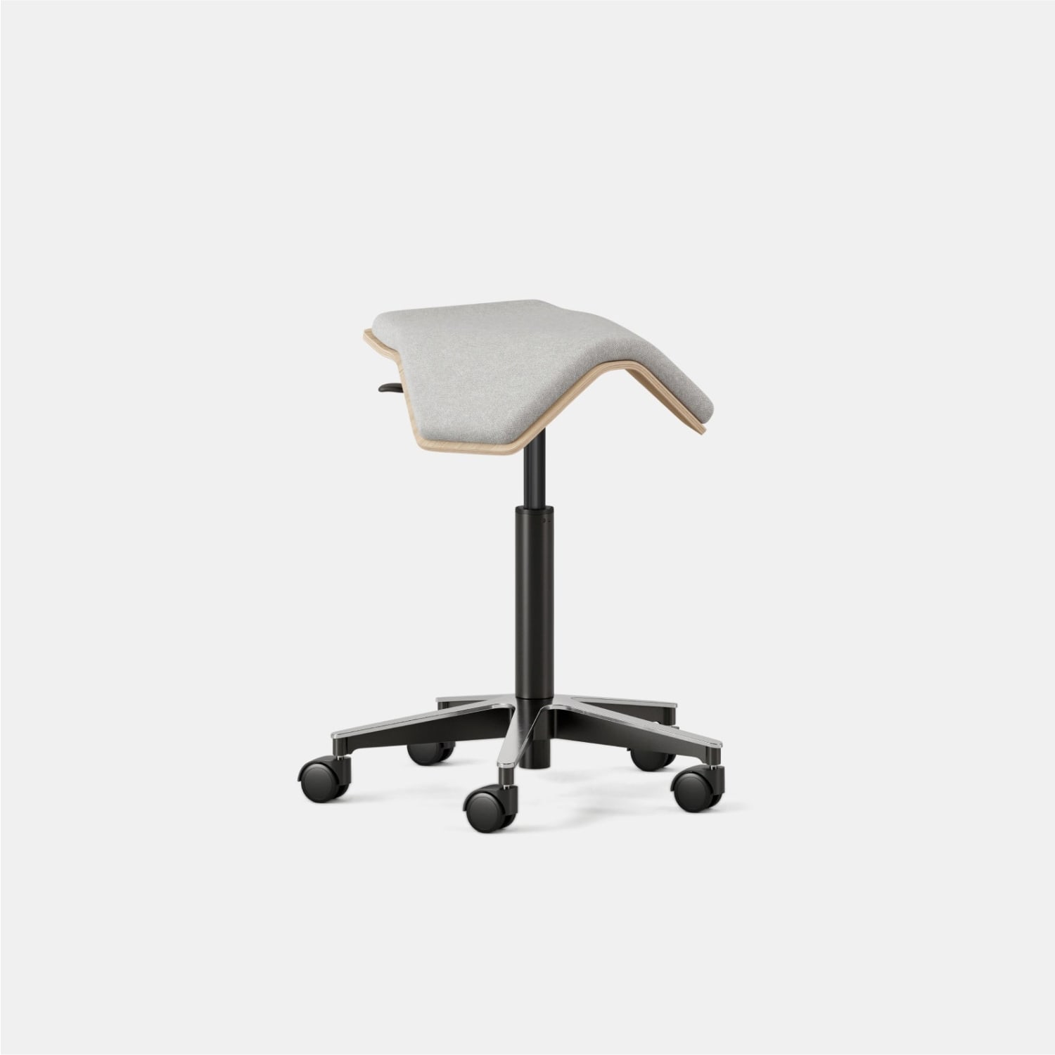 Branch Furniture Fabric Saddle Chair Task Stool, Dove - Image 4