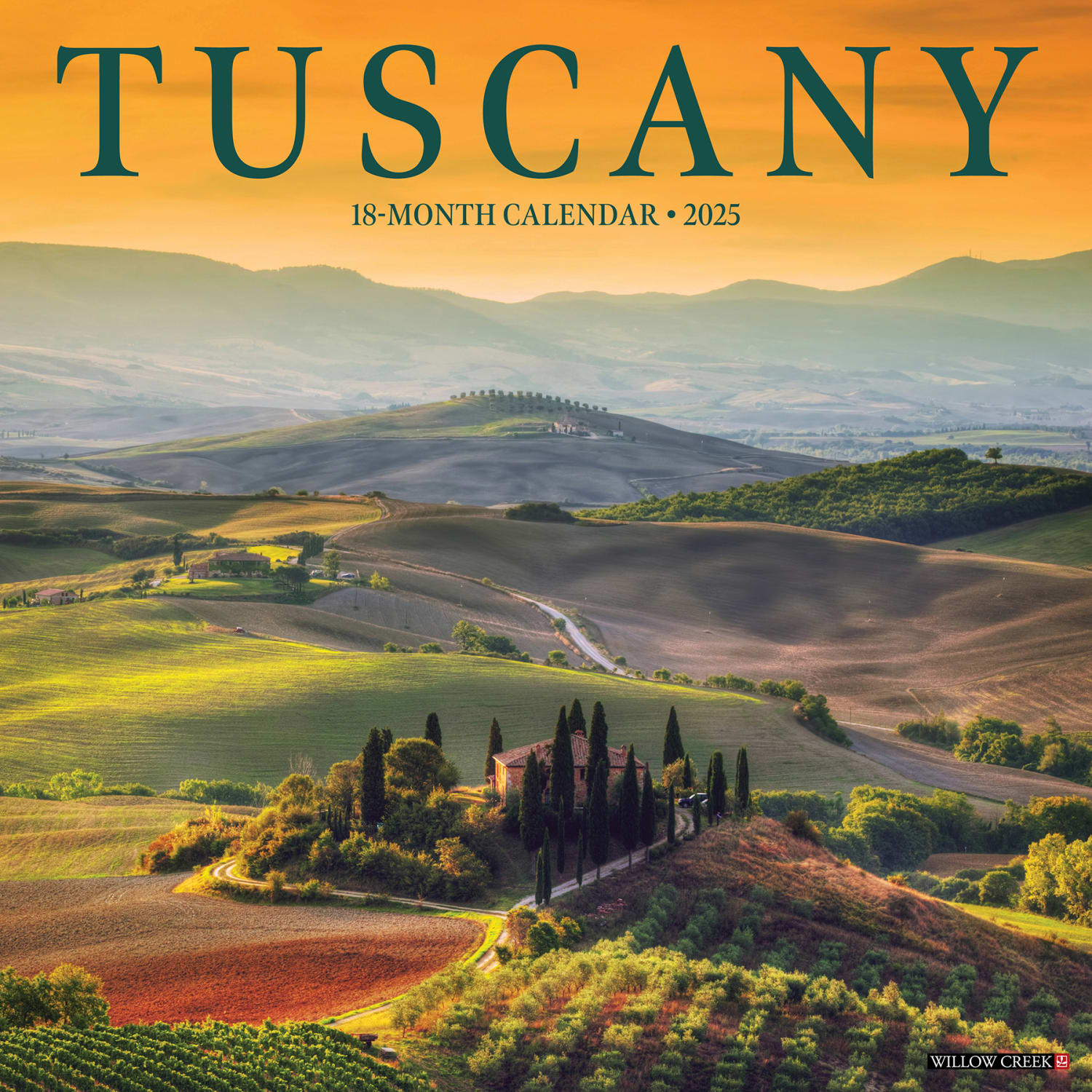 2025 Willow Creek Press Wall Calendar, 12in x 12in, Tuscany, January 2025 To December 2025, 45183
