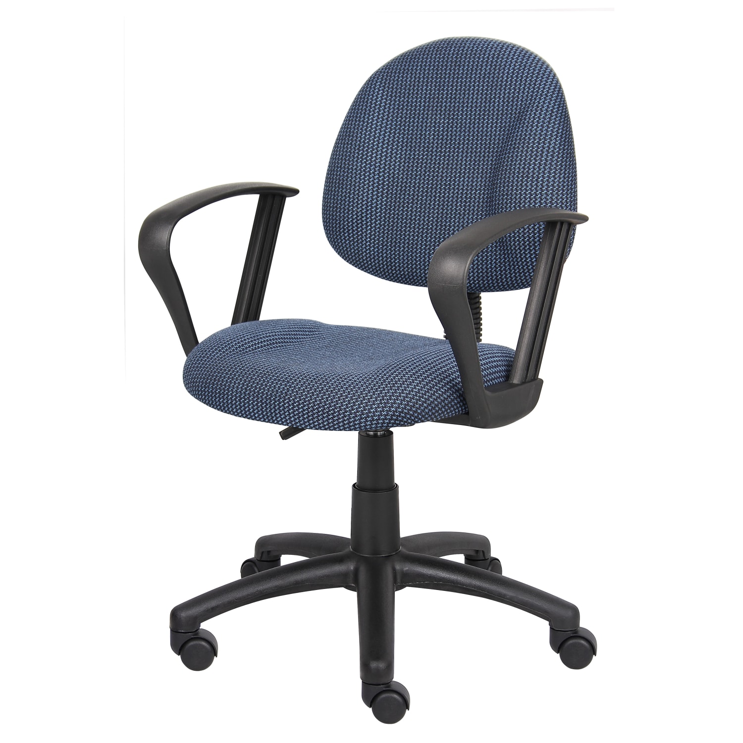 Boss Office Products Fabric Deluxe Posture Task Chair With Loop Arms, Blue/Black - Image 4