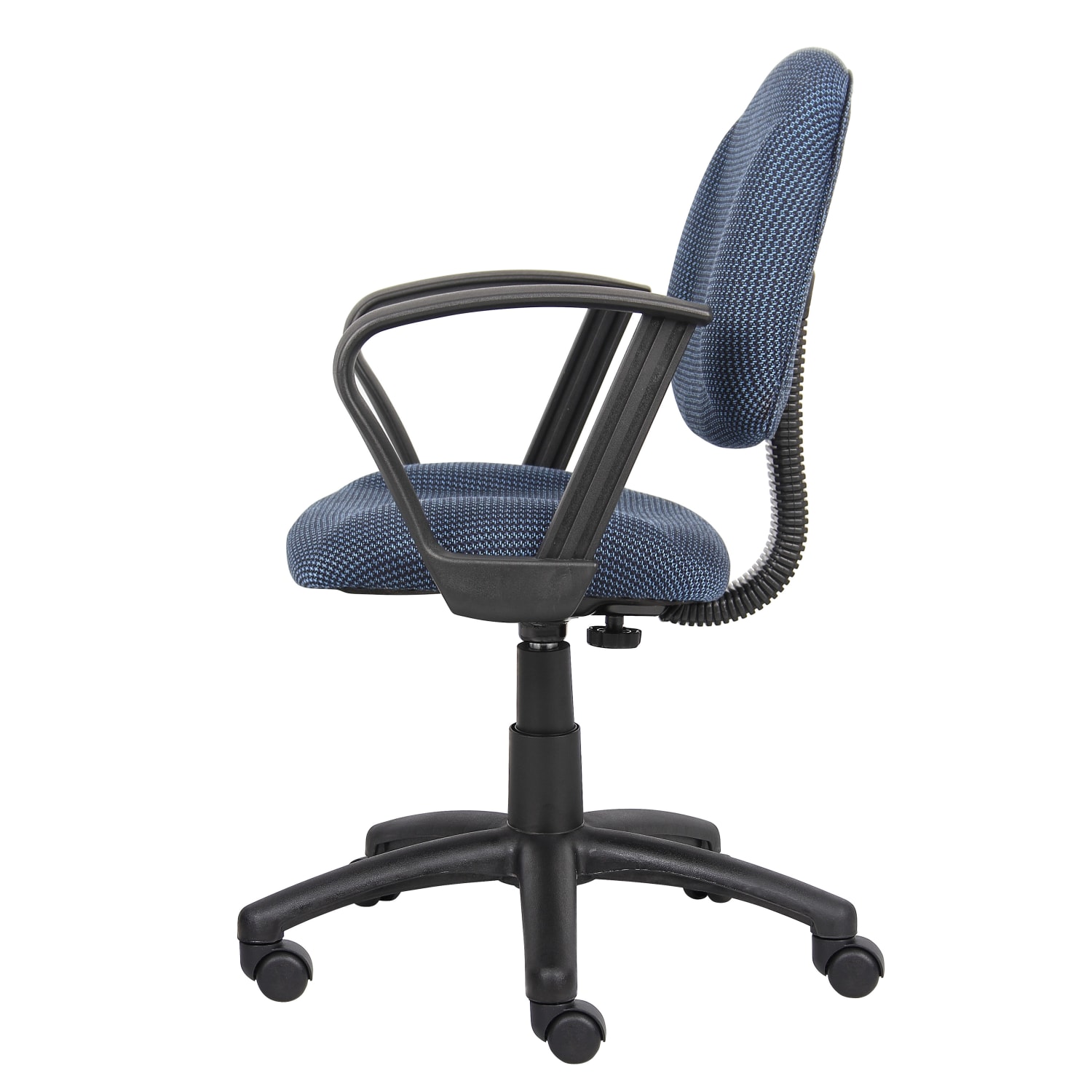 Boss Office Products Fabric Deluxe Posture Task Chair With Loop Arms, Blue/Black - Image 6