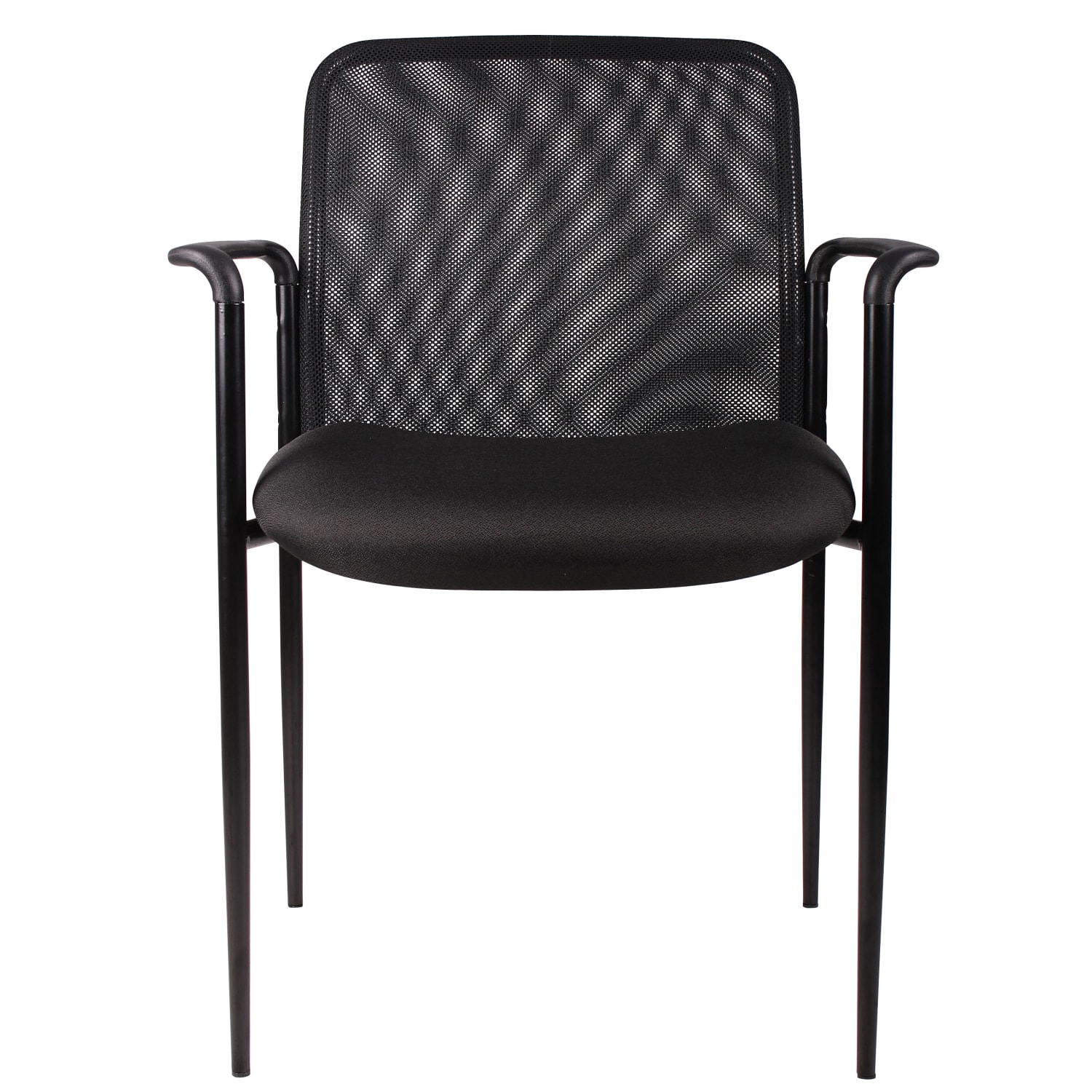 Boss Office Products Stackable Guest Chair with Arms, Mesh Back & Fabric Seat, Black - Image 6