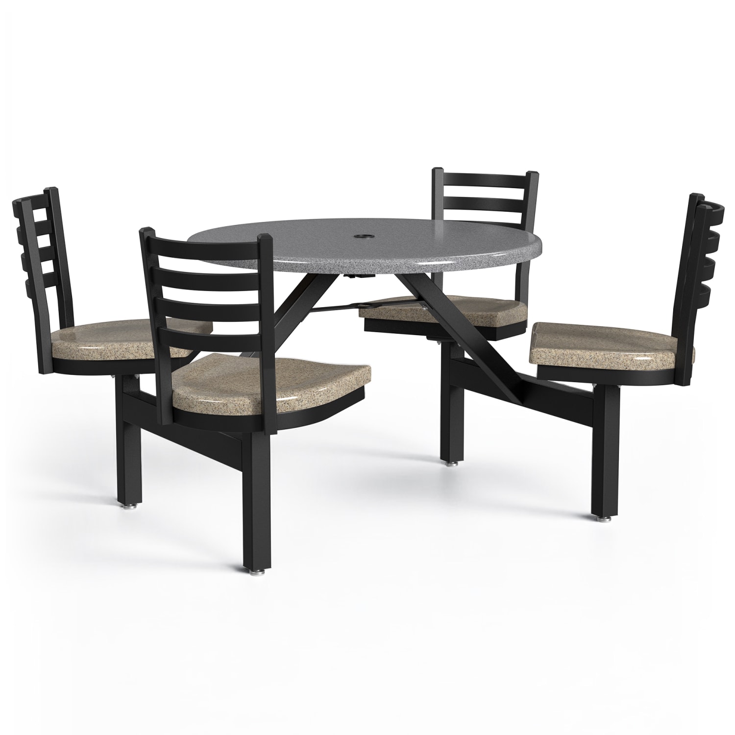 Palmer Hamilton Covey Outdoor Cluster Table With 4 Seats, 29in x 54in, Steel Gray/Cappuccino