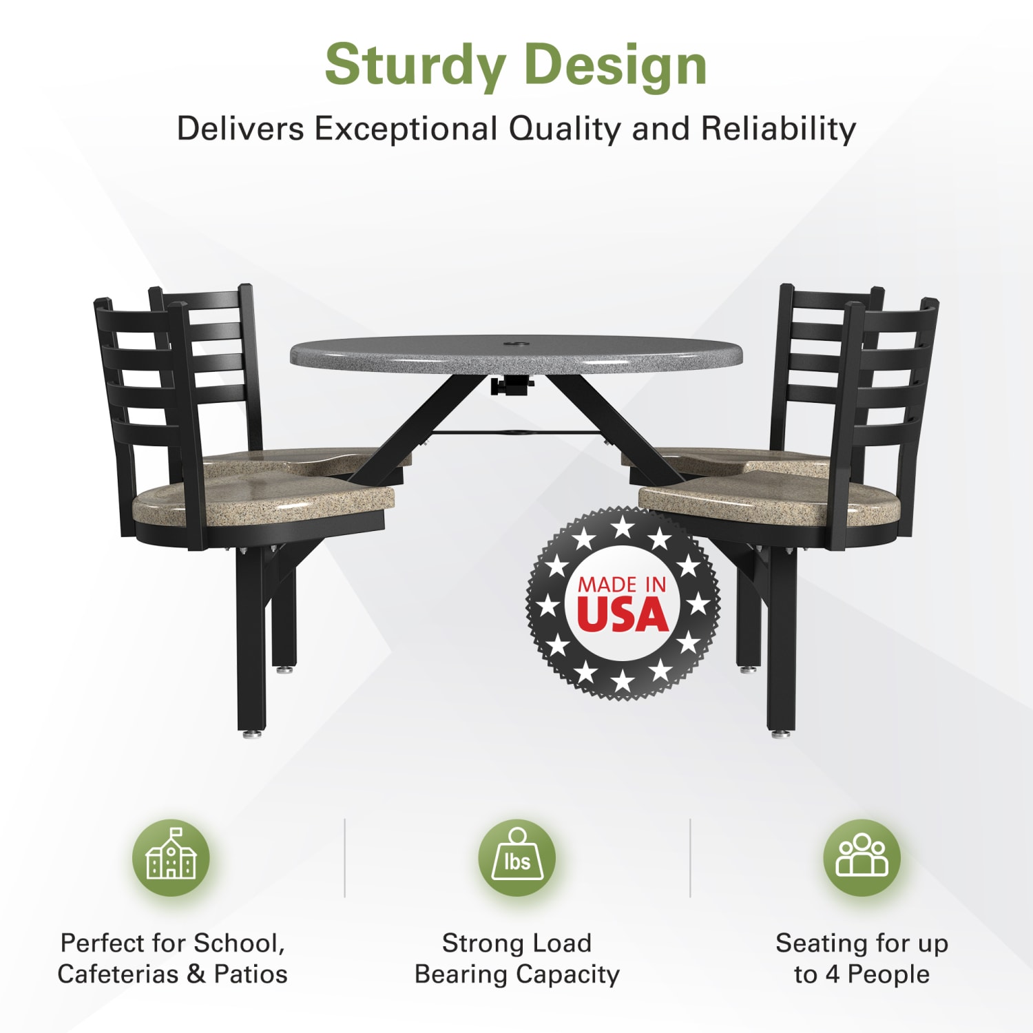 Palmer Hamilton Covey Outdoor Cluster Table With 4 Seats, 29in x 54in, Steel Gray/Cappuccino - Image 5