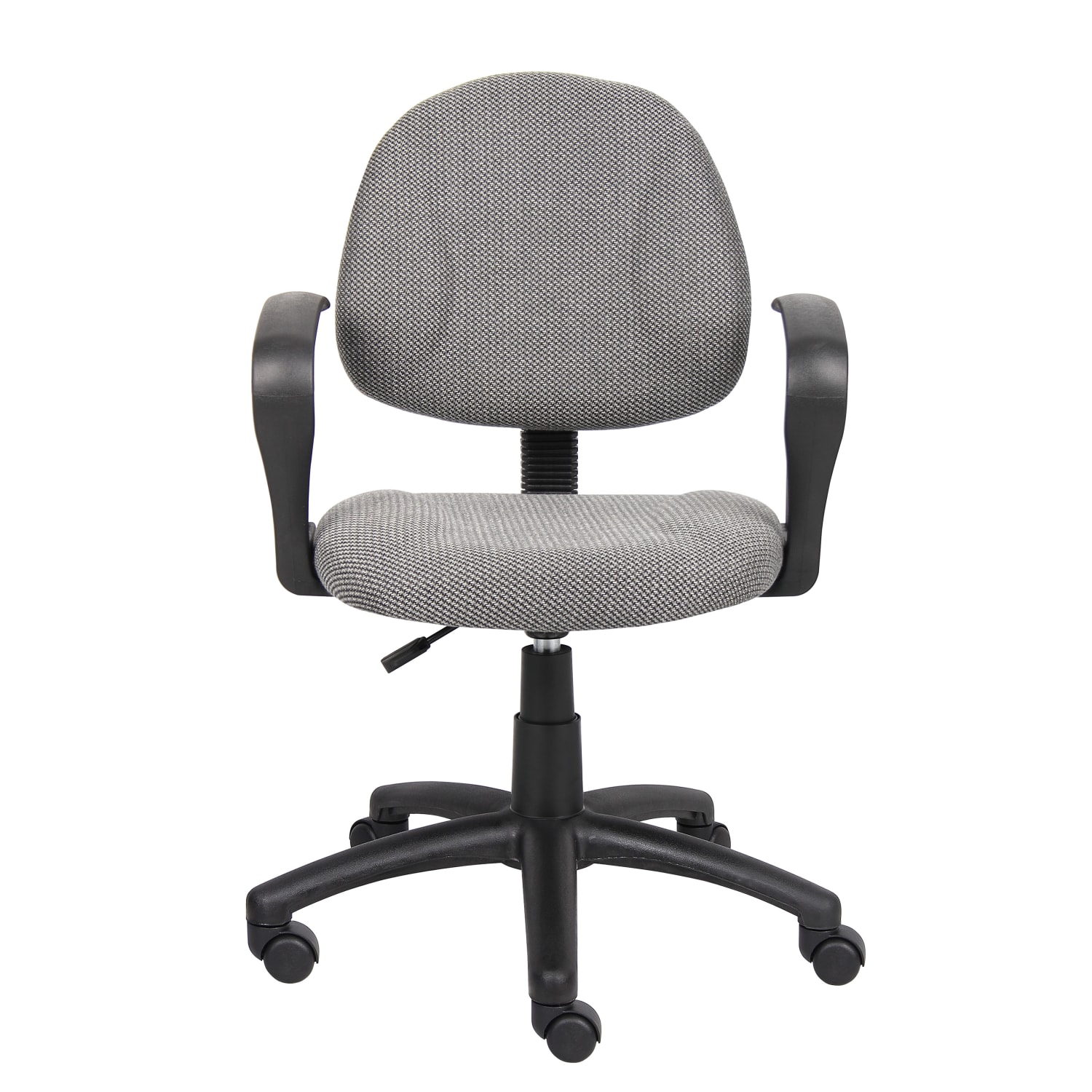 Boss Office Products Fabric Deluxe Posture Task Chair With Loop Arms, Gray/Black