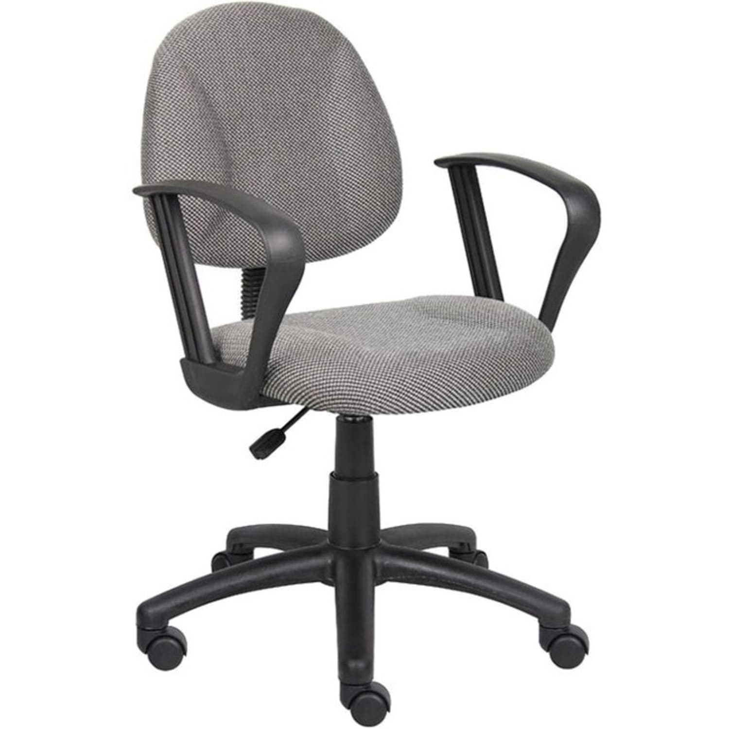 Boss Office Products Fabric Deluxe Posture Task Chair With Loop Arms GrayBlack PopularChairscom Boss Office Products Fabric Deluxe Posture Task Chair With Loop Arms GrayBlack PopularChairscom