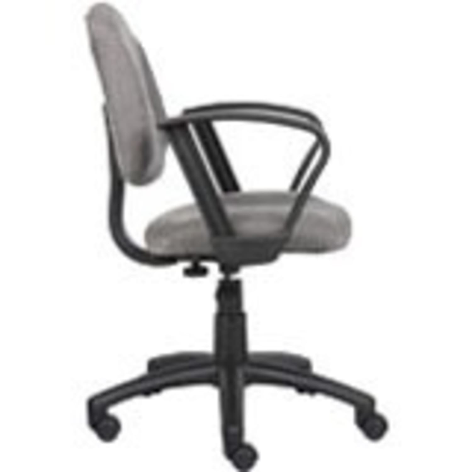 Boss Office Products Fabric Deluxe Posture Task Chair With Loop Arms GrayBlack PopularChairscom Boss Office Products Fabric Deluxe Posture Task Chair With Loop Arms GrayBlack PopularChairscom
