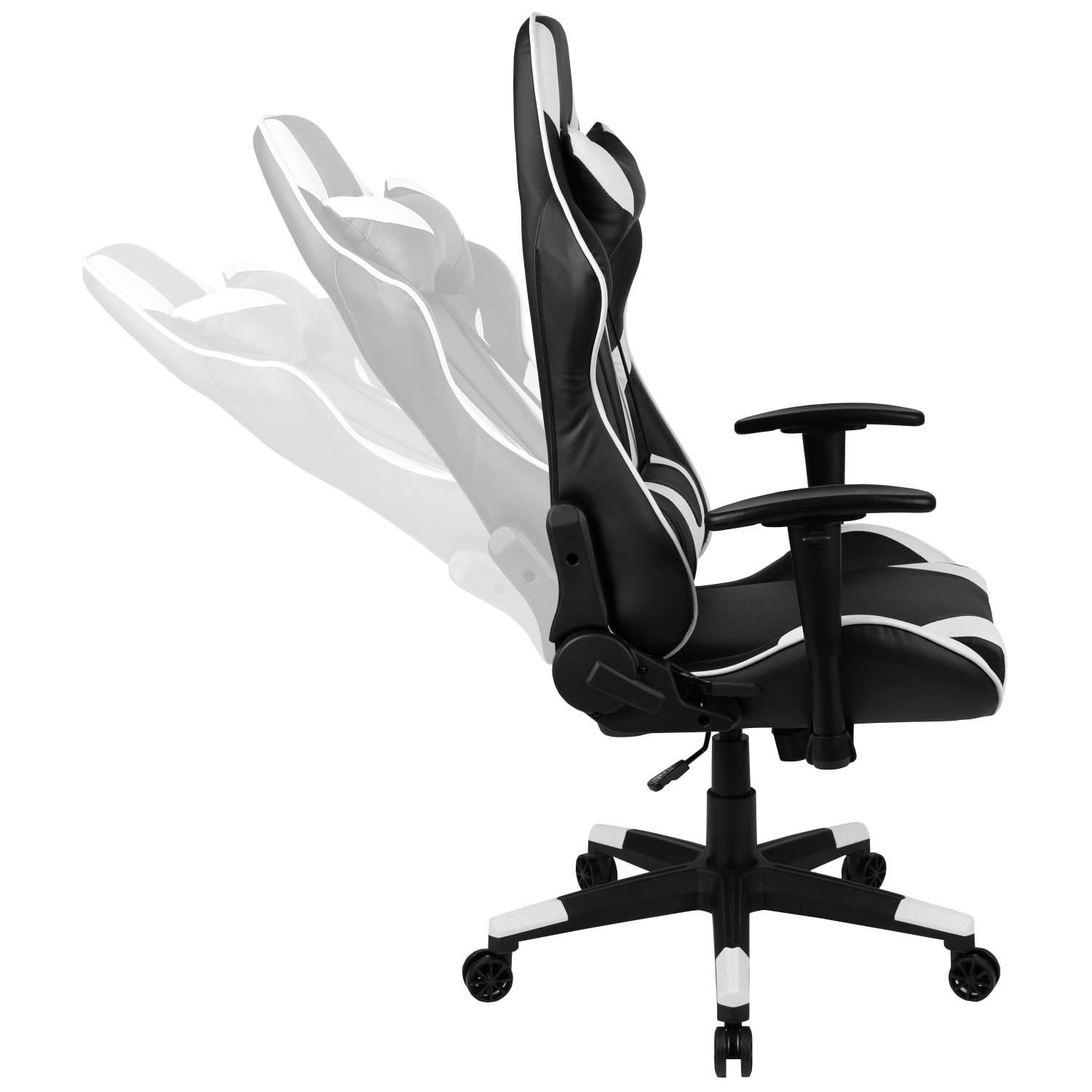 Flash Furniture X20 Ergonomic LeatherSoft Faux Leather High Back Racing Gaming Chair WhiteBlack PopularChairscom