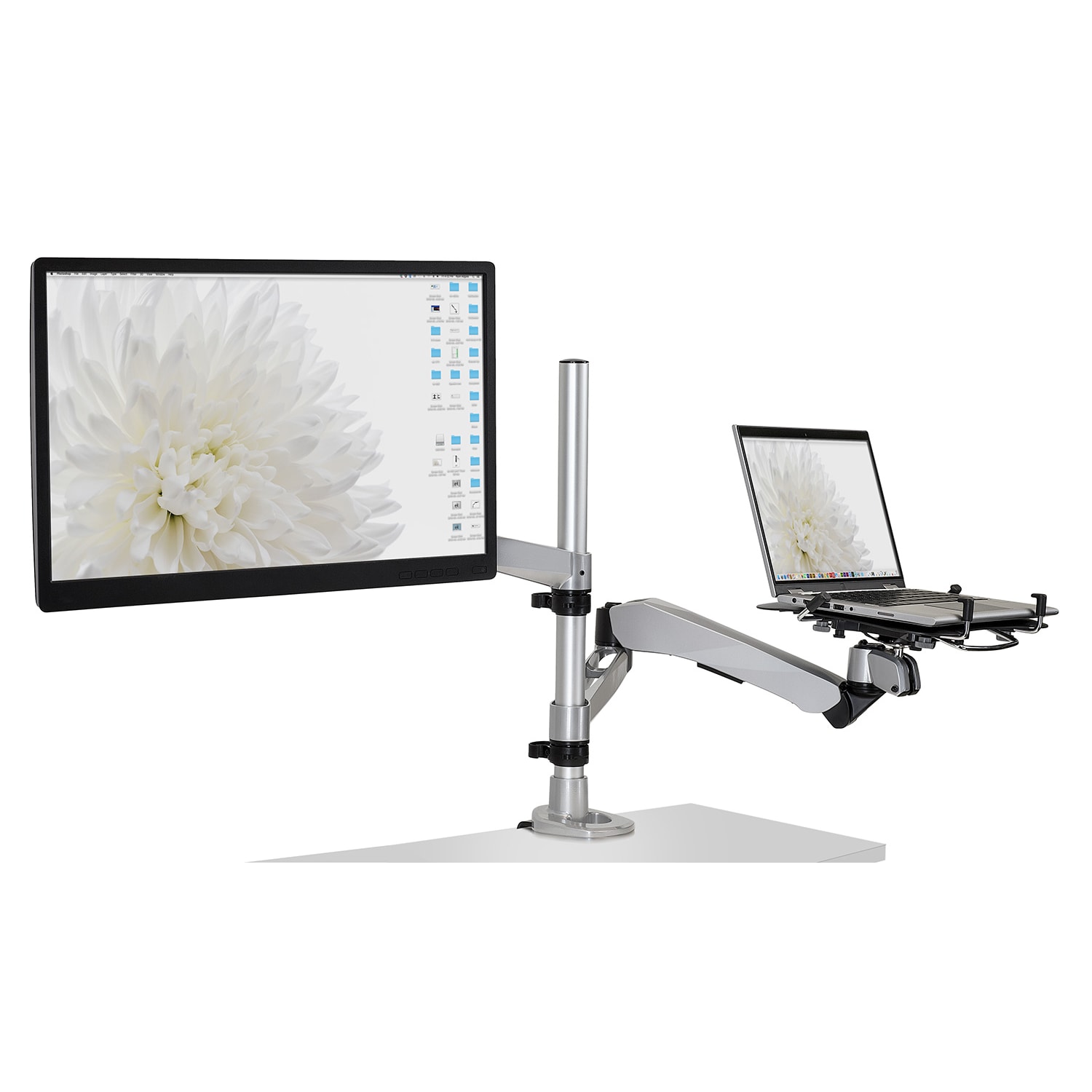 Mount-It! Full Motion Laptop and Tablet Desk Mount, 7inH x 17-1/4inW x 29inD, Silver - Image 4