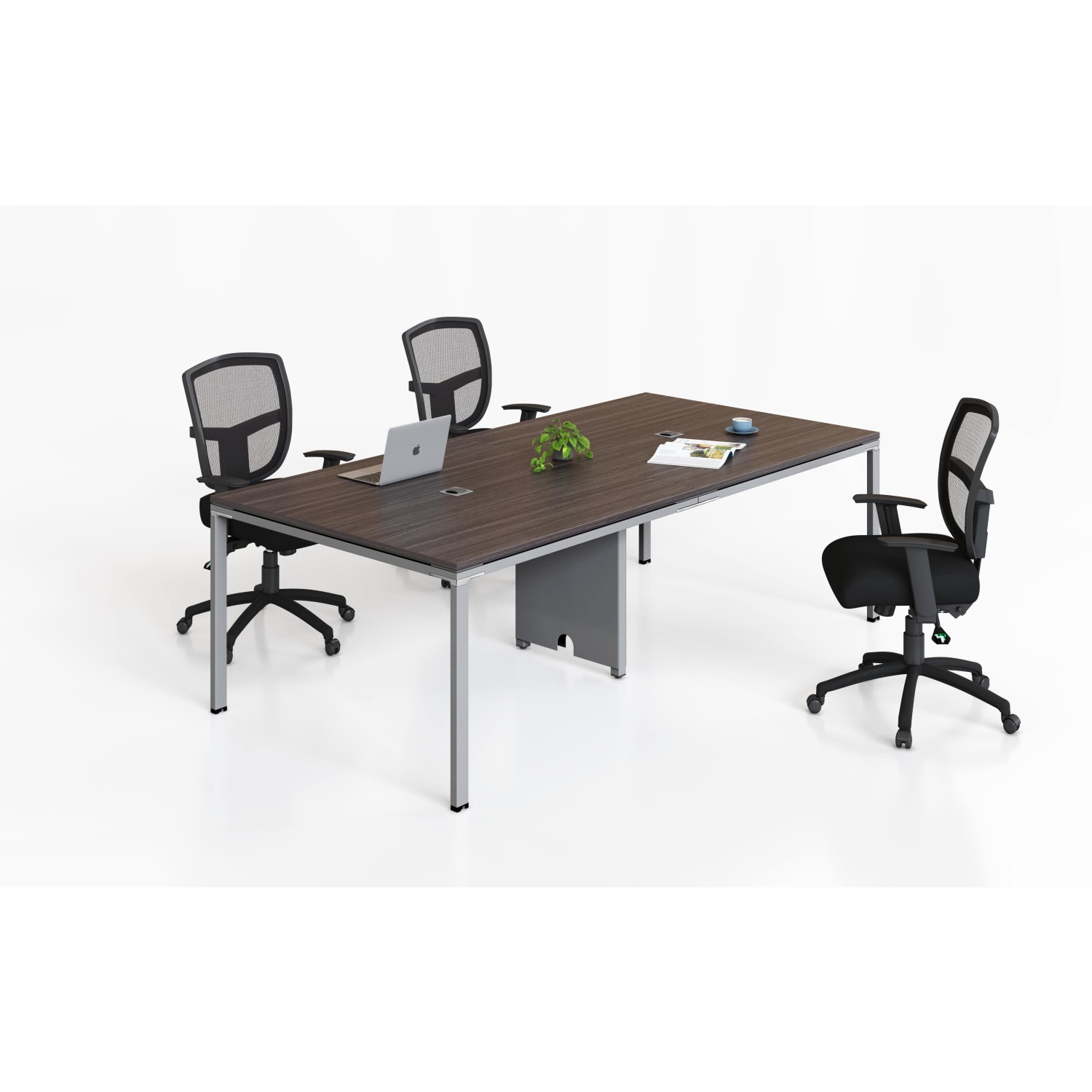 Boss Office Products Simple System Rectangular Conference Table, 29-1/2inH x 95inW x 47inD, Driftwood - Image 4