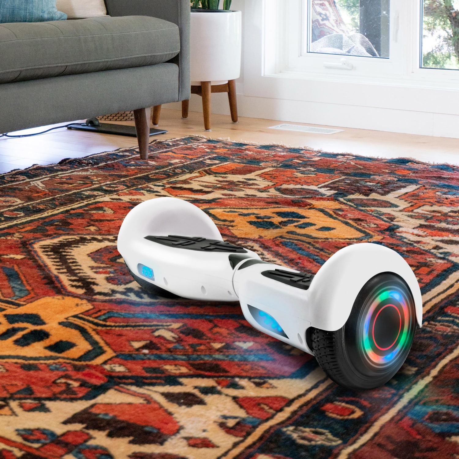 AOB Hoverboard With Bluetooth Speakers, 7inH x 27inW x 7-5/16inD, White - Image 4