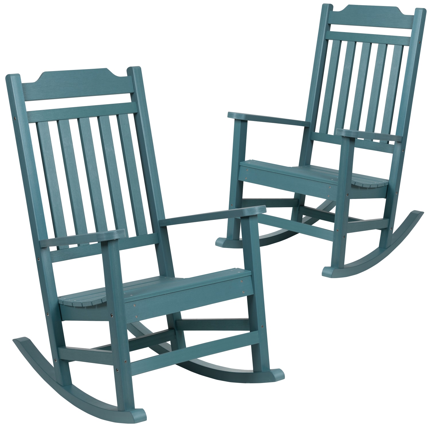 Flash Furniture Winston All-Weather Rocking Chairs, Teal, Set Of 2 Chairs - Image 4