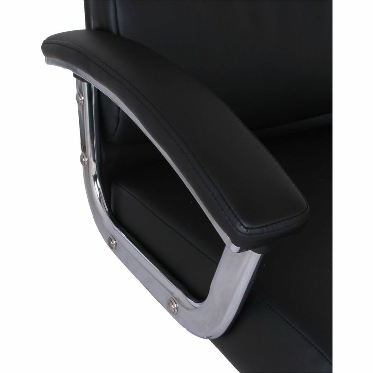 Lorell Vuelo Modern Bonded-Leather Office Chairs - Bonded Leather Seat Material - Mid Back - Black - Armrest - 1 Each - Image 6