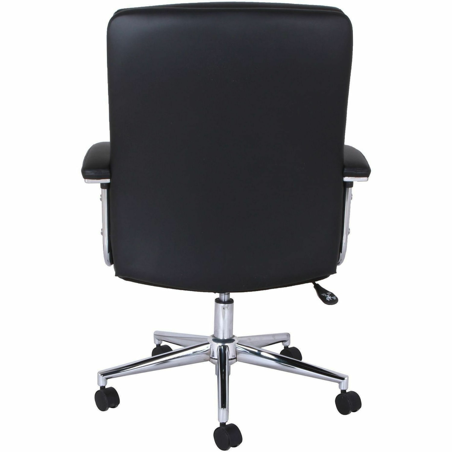 Lorell Vuelo Modern Bonded-Leather Office Chairs - Bonded Leather Seat Material - Mid Back - Black - Armrest - 1 Each - Image 7