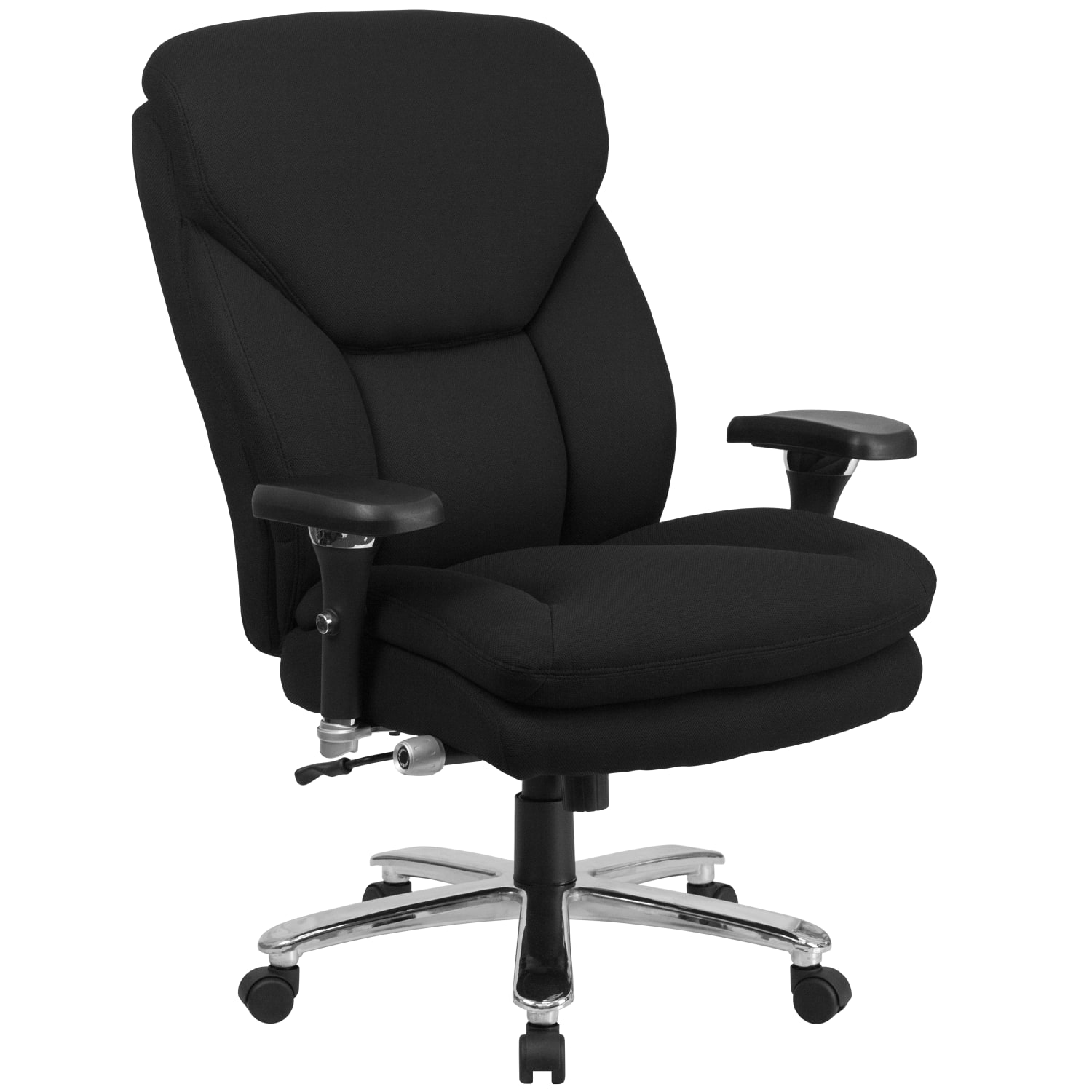 Flash Furniture HERCULES Series 24-7 Intensive Use Big & Tall Ergonomic Fabric High-Back Office Chair With Lumbar Knob And Headrest, Black/Gray - Image 3