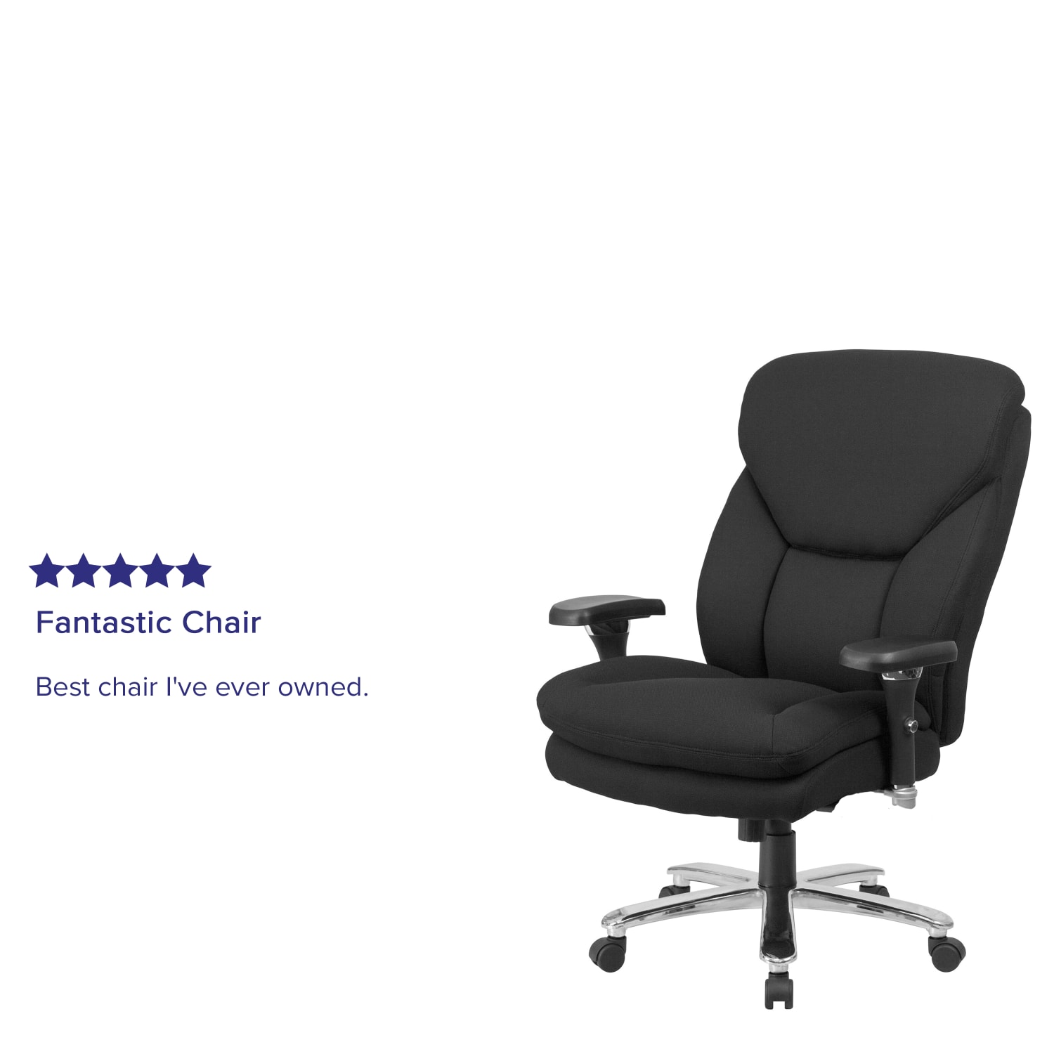 Flash Furniture HERCULES Series 24-7 Intensive Use Big & Tall Ergonomic Fabric High-Back Office Chair With Lumbar Knob And Headrest, Black/Gray - Image 6
