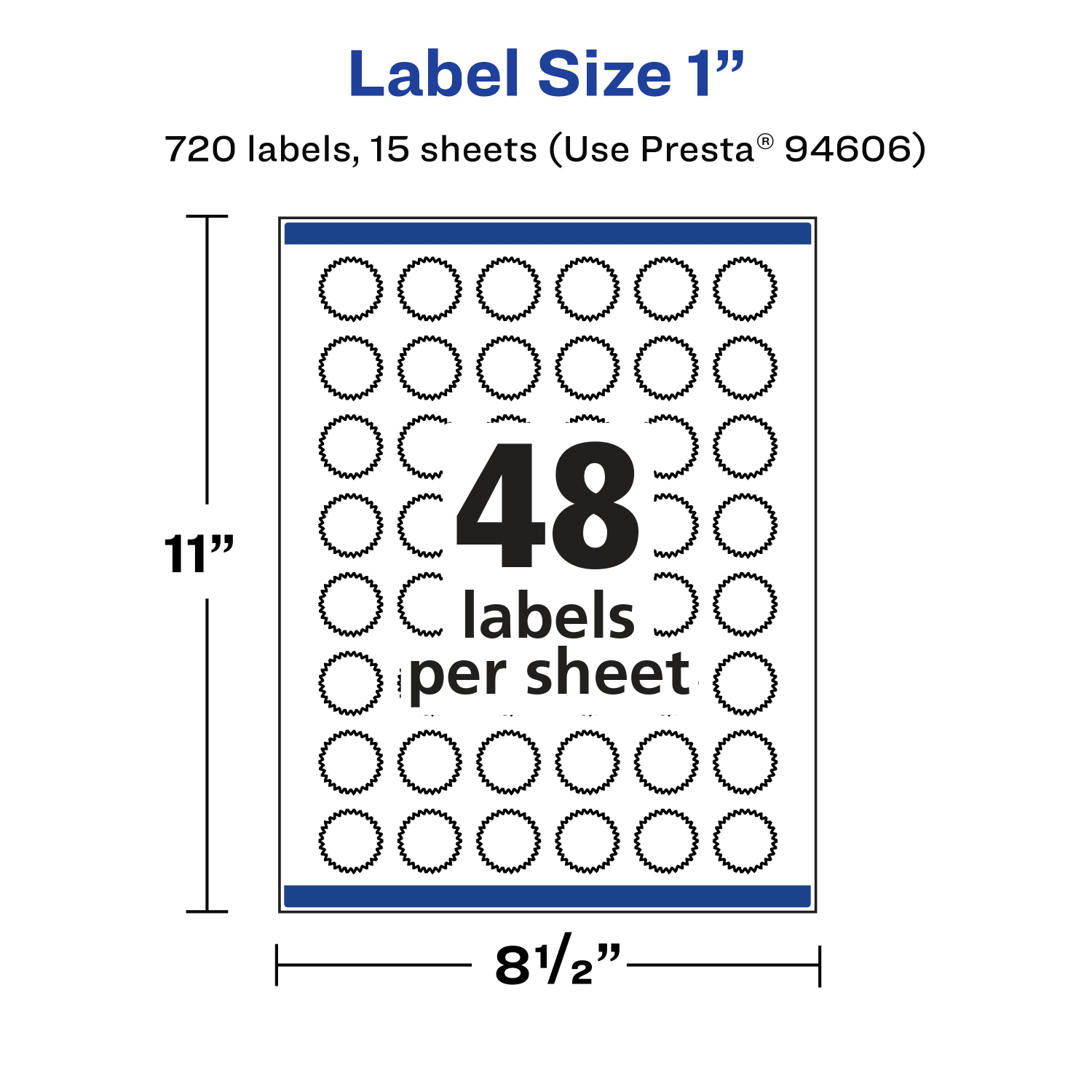 Avery Removable Labels With Sure Feed, 94606-RMP15, Starburst, 1in, White, Pack Of 720 Labels - Image 6