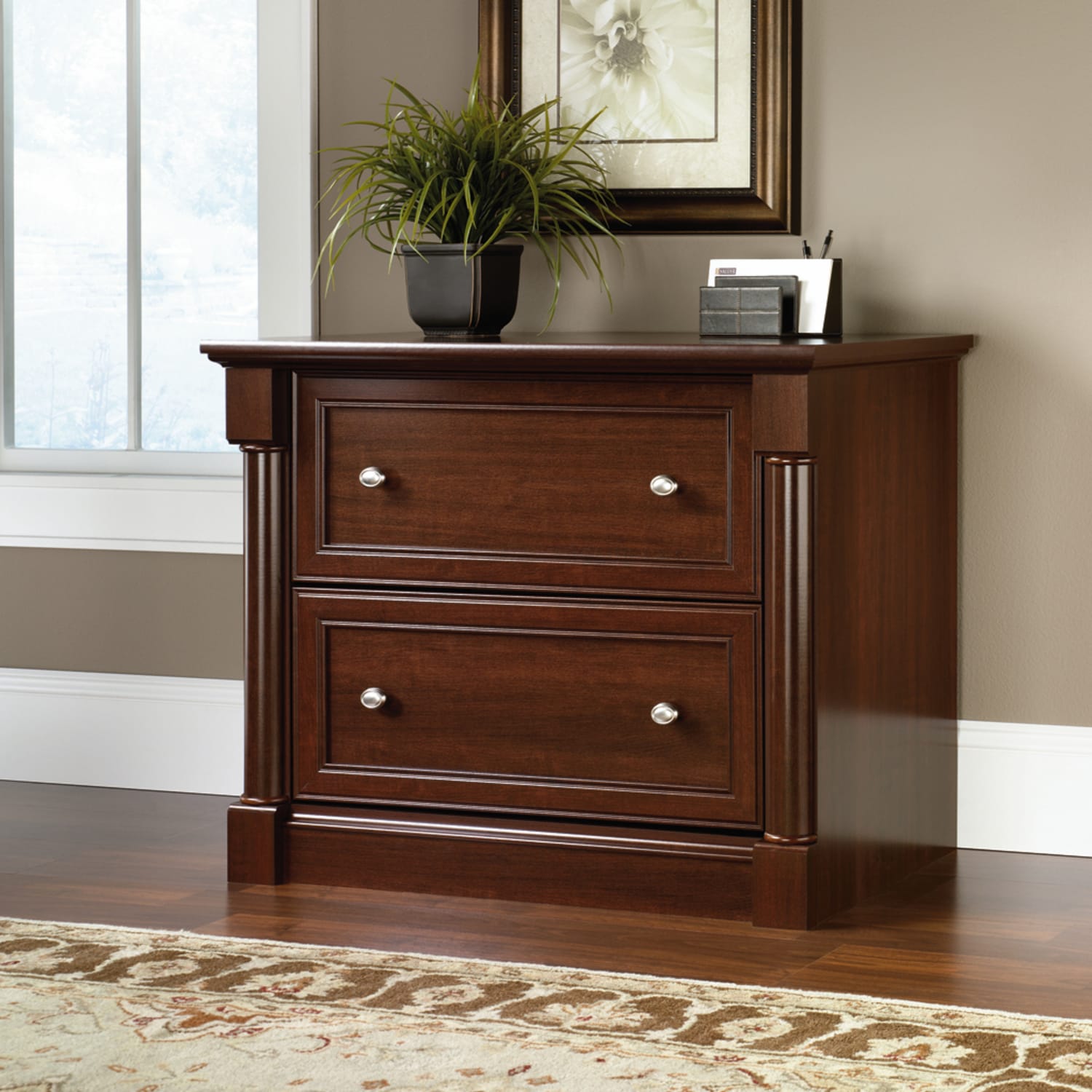 Sauder 36-13/16inW x 22inD Lateral 2-Drawer File Cabinet, Select Cherry - Image 3