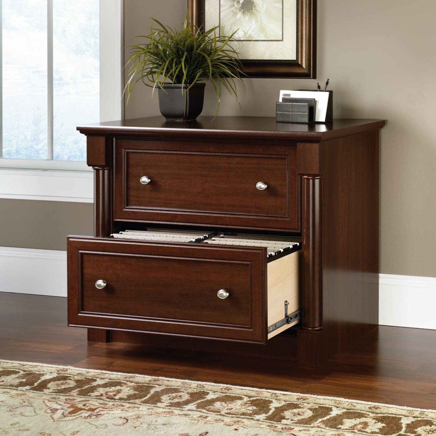 Sauder 36-13/16inW x 22inD Lateral 2-Drawer File Cabinet, Select Cherry - Image 4