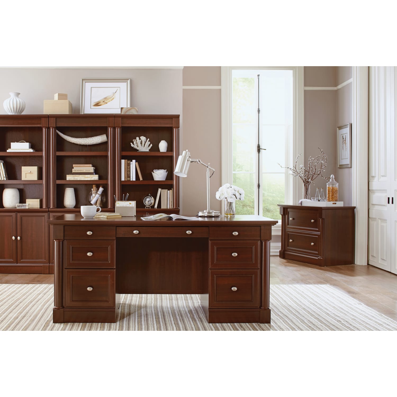Sauder 36-13/16inW x 22inD Lateral 2-Drawer File Cabinet, Select Cherry - Image 6