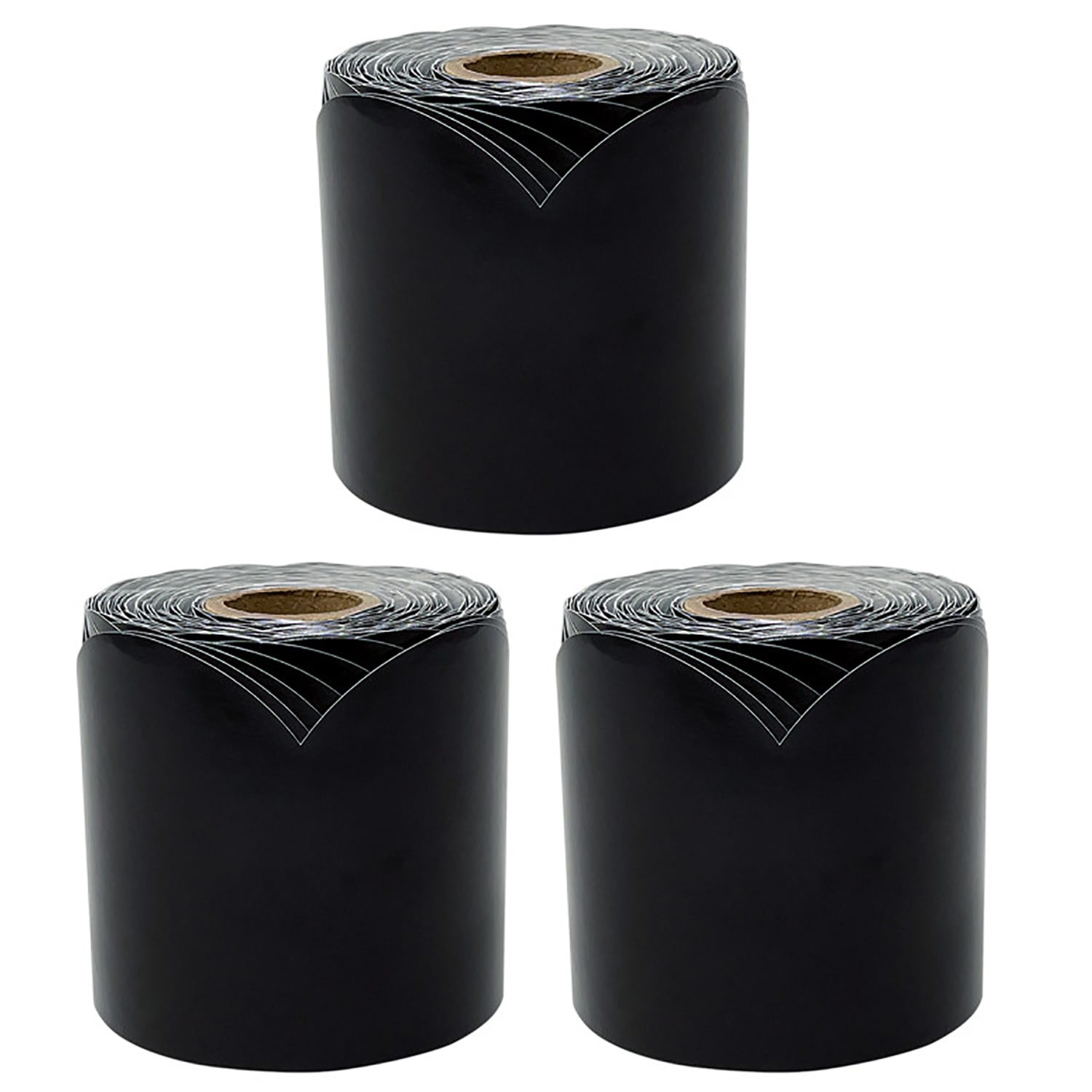 Carson Dellosa Education Rolled Scalloped Borders, Black, 65ft Per Roll, Pack Of 3 Rolls