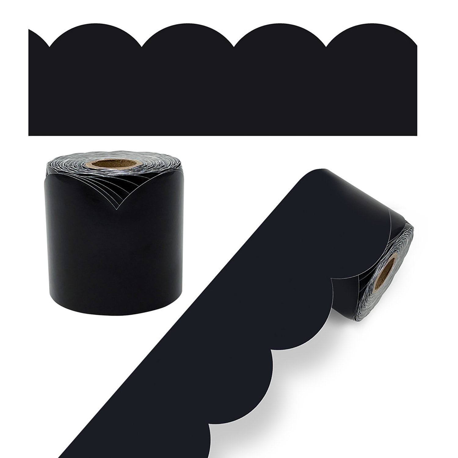 Carson Dellosa Education Rolled Scalloped Borders, Black, 65ft Per Roll, Pack Of 3 Rolls - Image 4