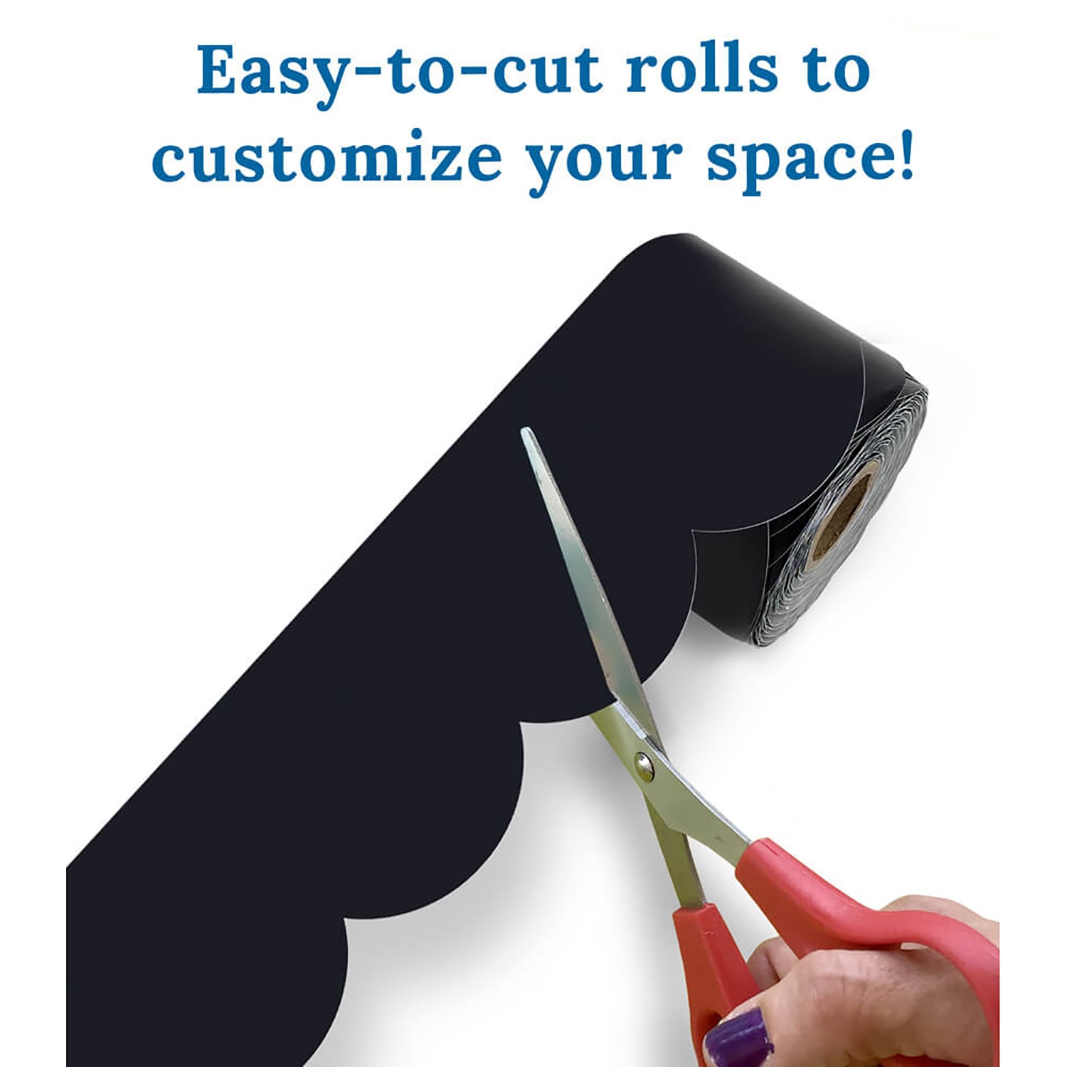 Carson Dellosa Education Rolled Scalloped Borders, Black, 65ft Per Roll, Pack Of 3 Rolls - Image 6