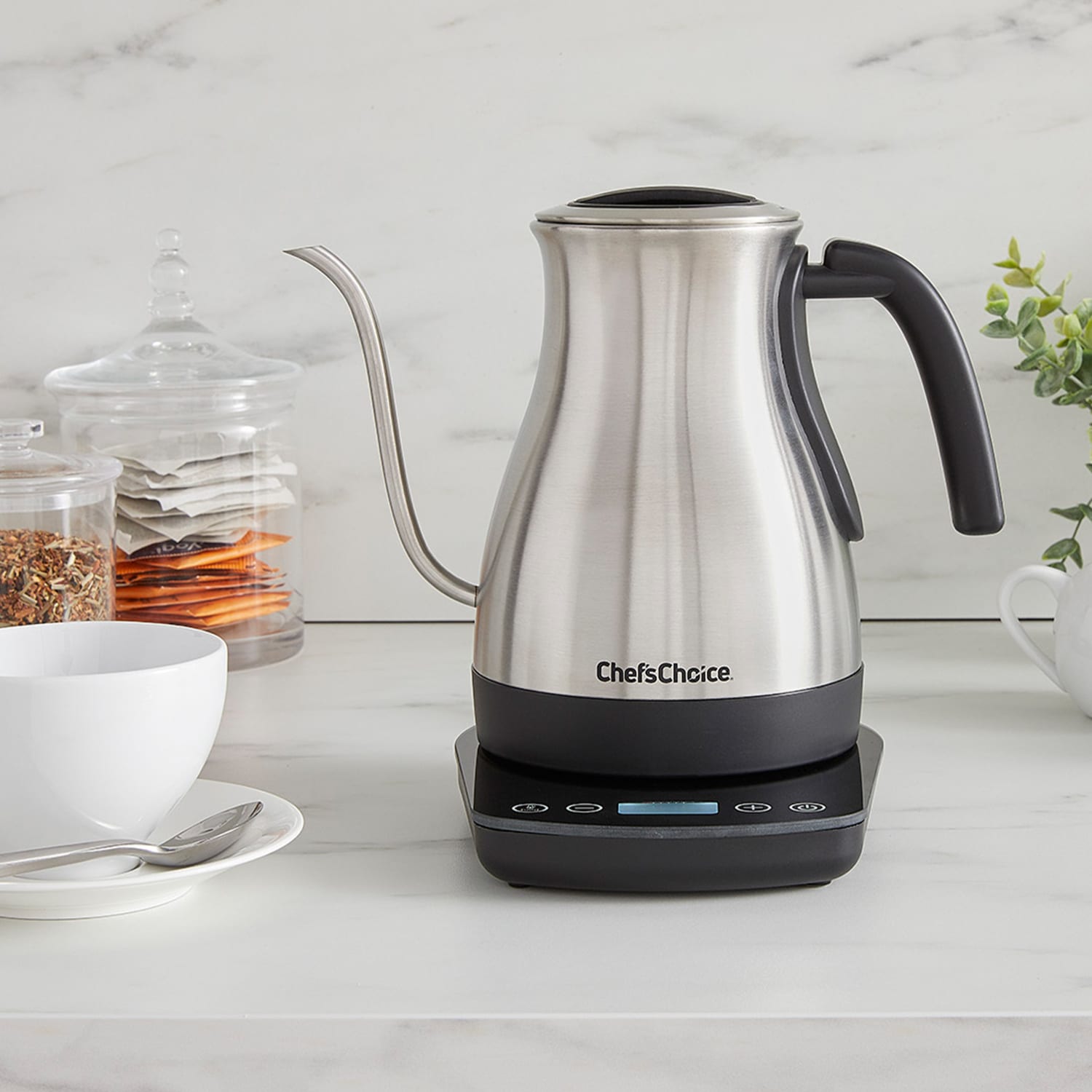 Edgecraft Chefs Choice Electric Kettle, 1-Liter, Silver - Image 3