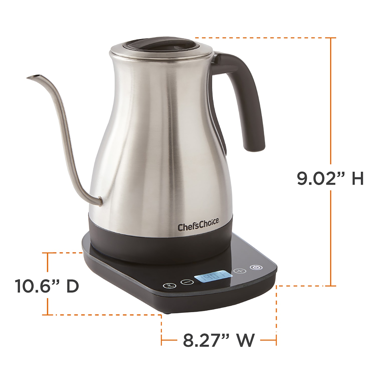 Edgecraft Chefs Choice Electric Kettle, 1-Liter, Silver - Image 5