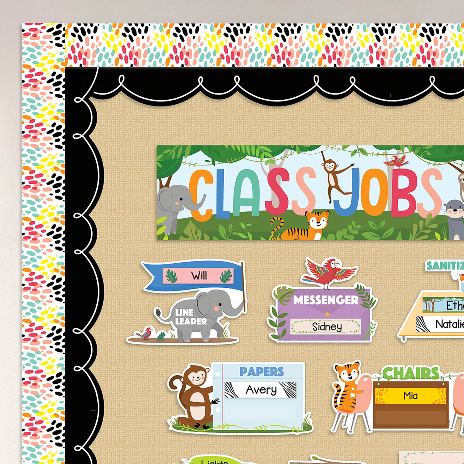 Creative Teaching Press EZ Borders, Jungle Friends Messy Tracks, 24 Borders Per Pack, Set Of 3 Packs - Image 6
