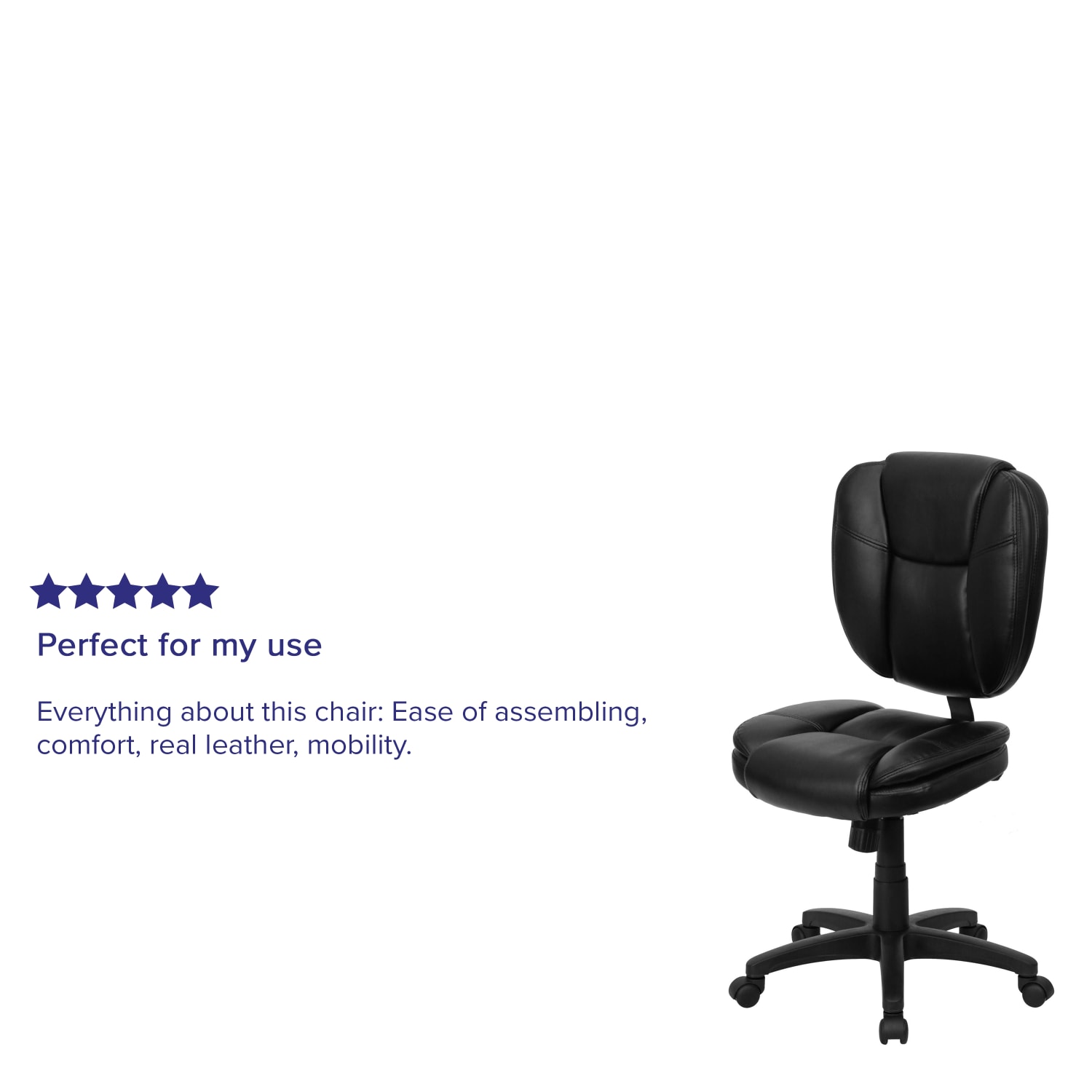 Flash Furniture LeatherSoft Faux Leather Mid Back Multifunction Ergonomic Swivel Task Chair Black PopularChairscom