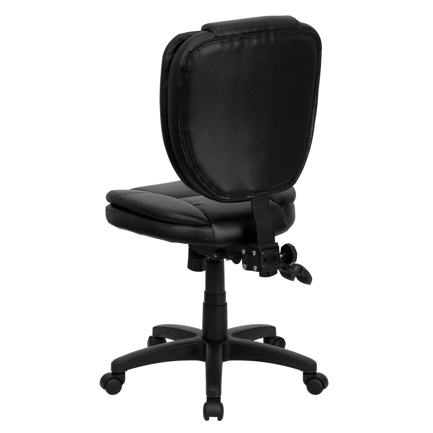 Flash Furniture LeatherSoft Faux Leather Mid Back Multifunction Ergonomic Swivel Task Chair Black PopularChairscom