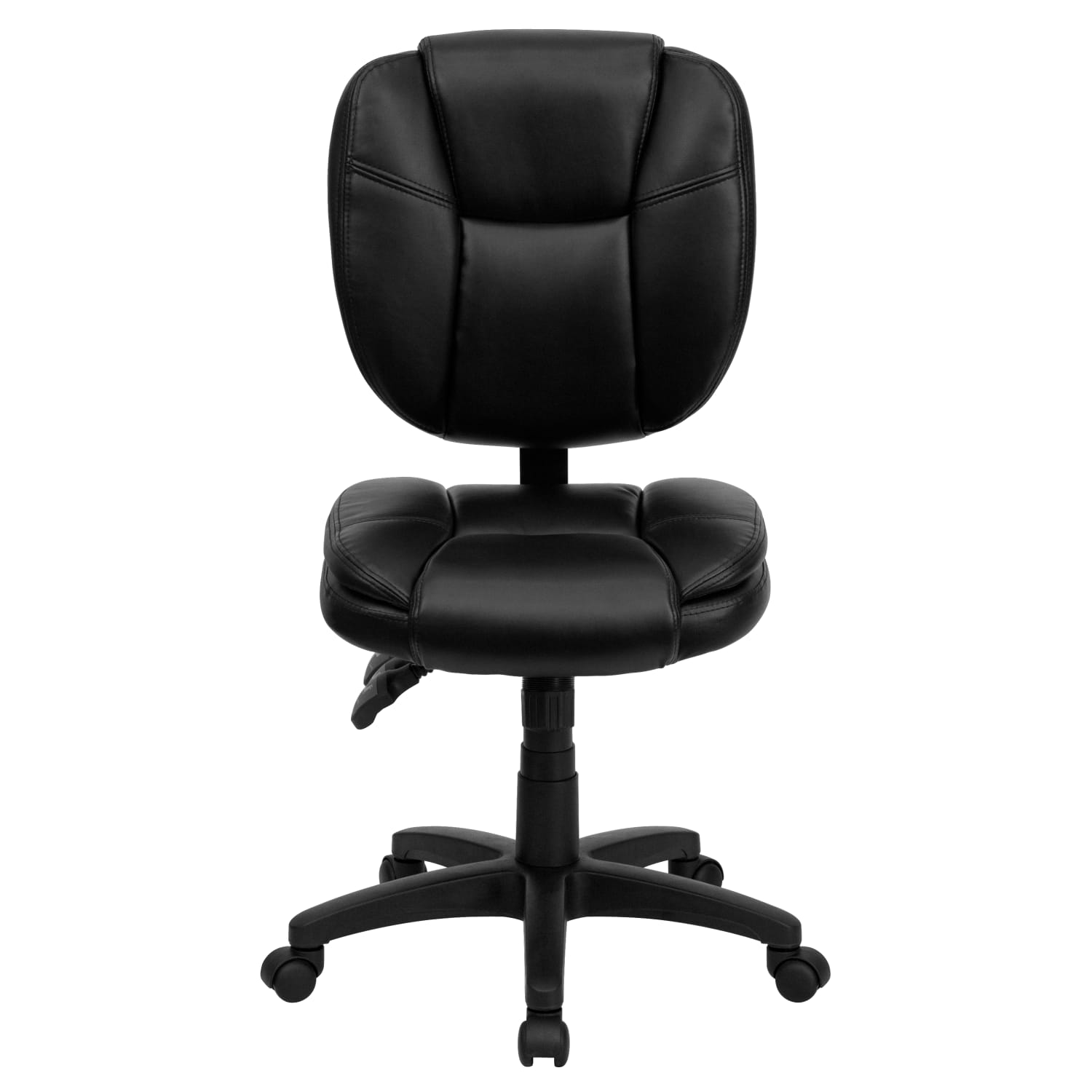 Flash Furniture LeatherSoft Faux Leather Mid Back Multifunction Ergonomic Swivel Task Chair Black PopularChairscom