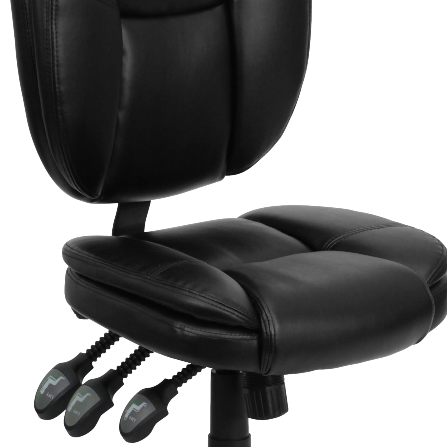 Flash Furniture LeatherSoft Faux Leather Mid Back Multifunction Ergonomic Swivel Task Chair Black PopularChairscom