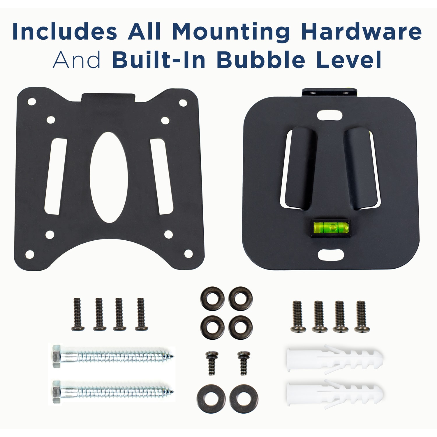 Mount-It! Low Profile Fixed TV Mount For Screen Sizes 13in To 32in, 1inH x 5inW x 6inD, Black - Image 5