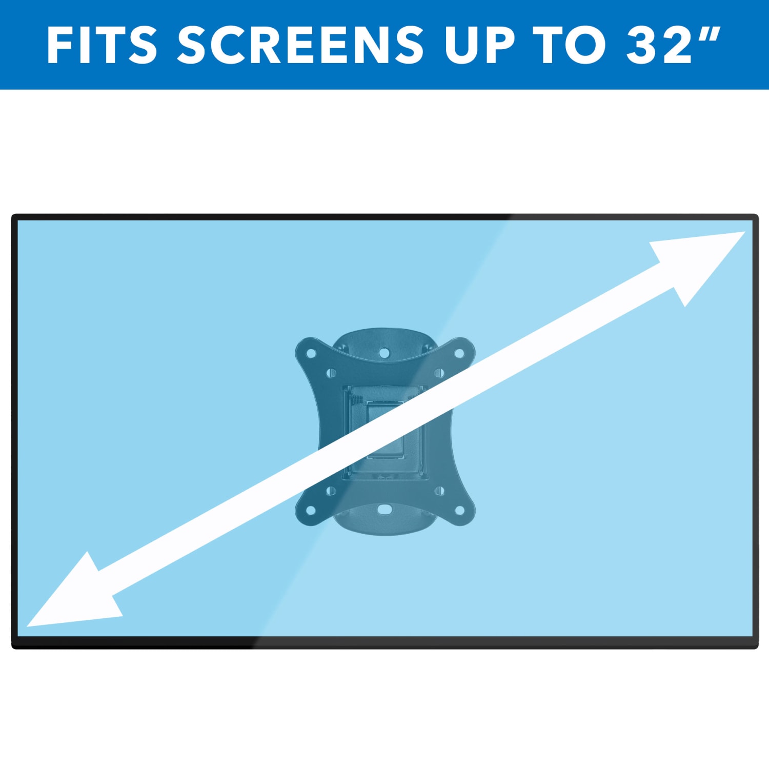 Mount-It! Single Stud Tilt And Swivel TV Wall Mount For Screens Up To 32in, 2-3/4inH x 5inW x 6inD, Black - Image 4