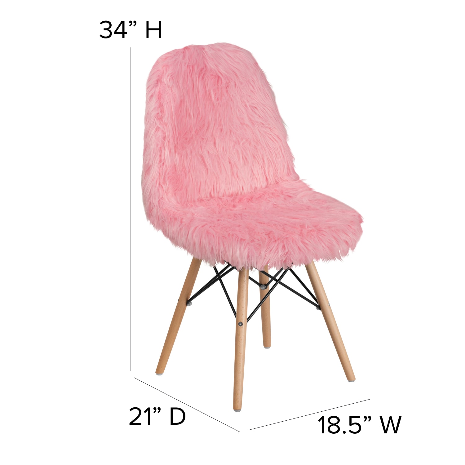 Flash Furniture Shaggy Dog Accent Chair, Light Pink - Image 5