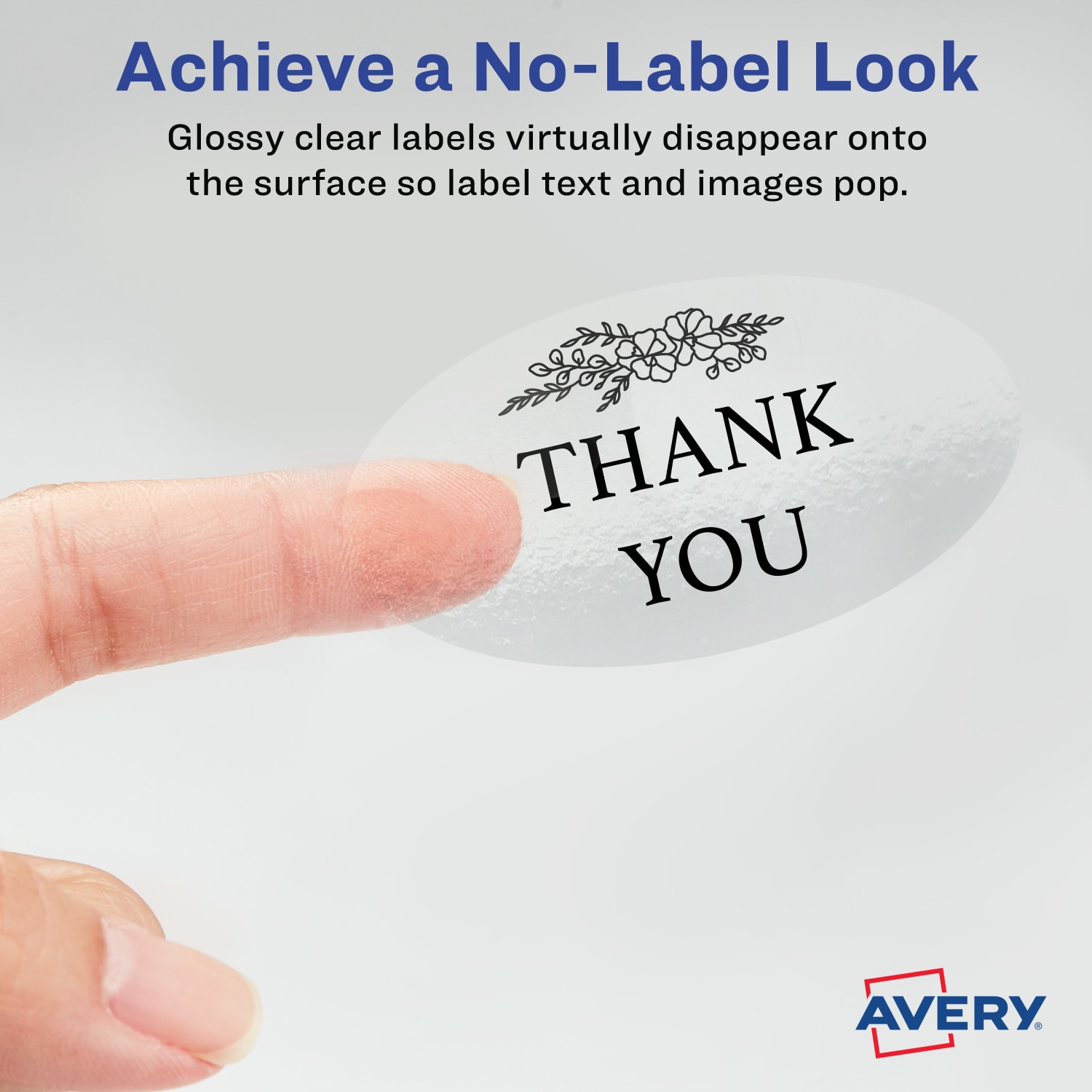 Avery Print-to-the-Edge Labels With Sure Feed Technology, 22854, Oval, 1.5in x 2.5in, Glossy Crystal Clear, Pack Of 180 Customizable Labels - Image 3