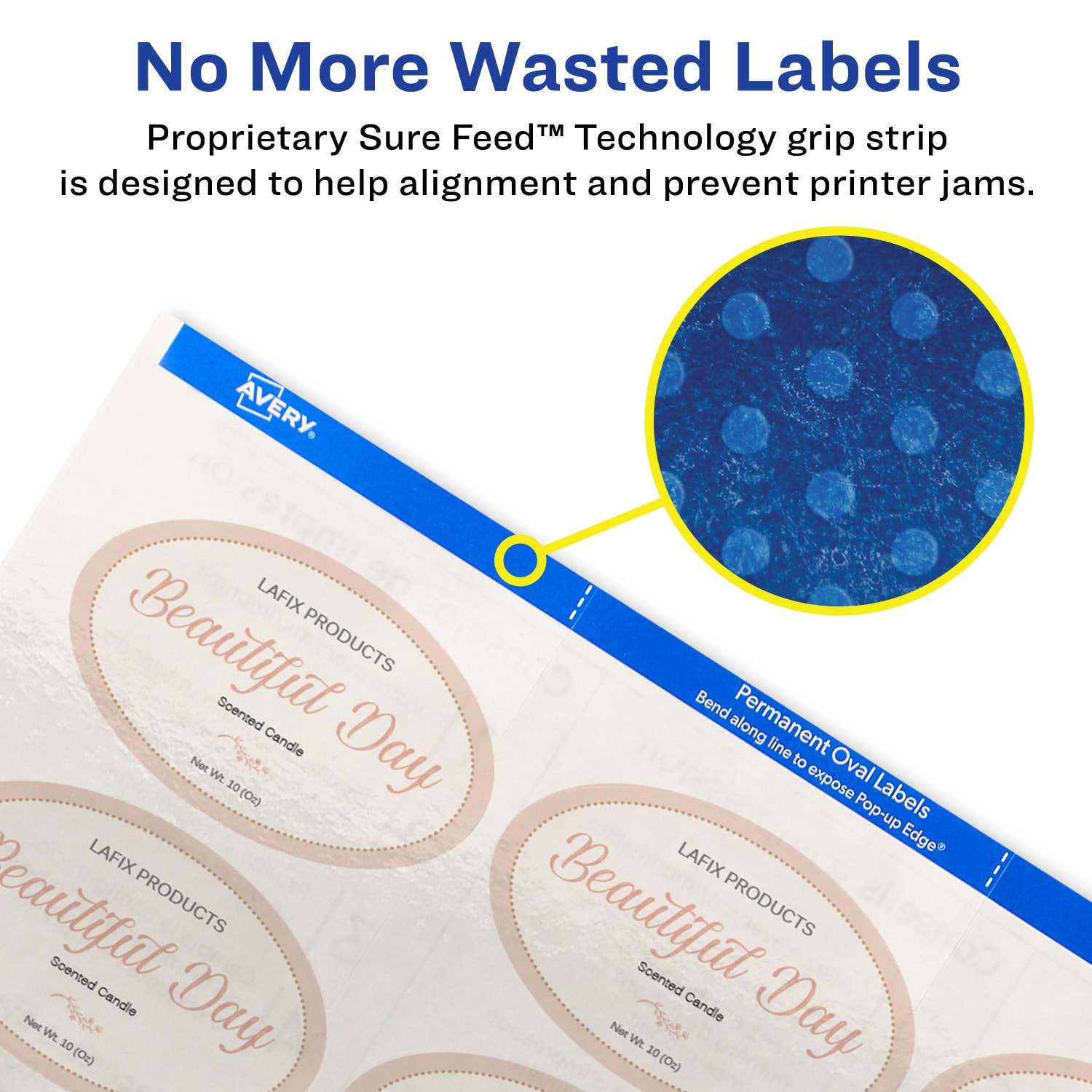Avery Print-to-the-Edge Labels With Sure Feed Technology, 22854, Oval, 1.5in x 2.5in, Glossy Crystal Clear, Pack Of 180 Customizable Labels - Image 4