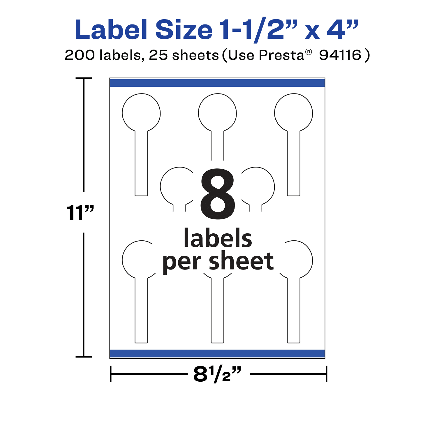 Avery Removable Labels With Sure Feed, 94116-RMP25, Lollipop, 1-1/2in x 4in, White, Pack Of 200 Labels - Image 6