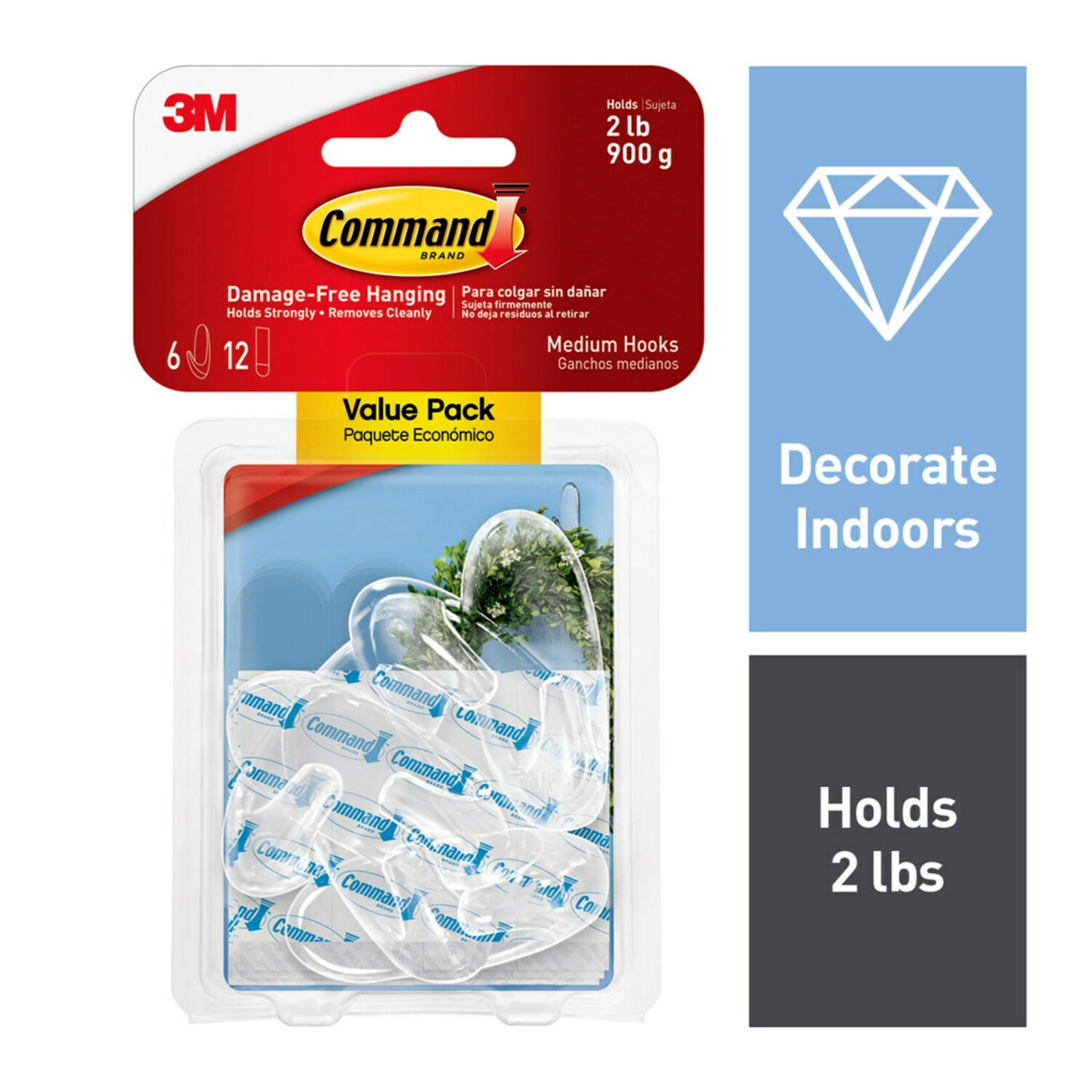 Command Removable Hooks, Medium, Clear, Pack Of 6 - Image 3