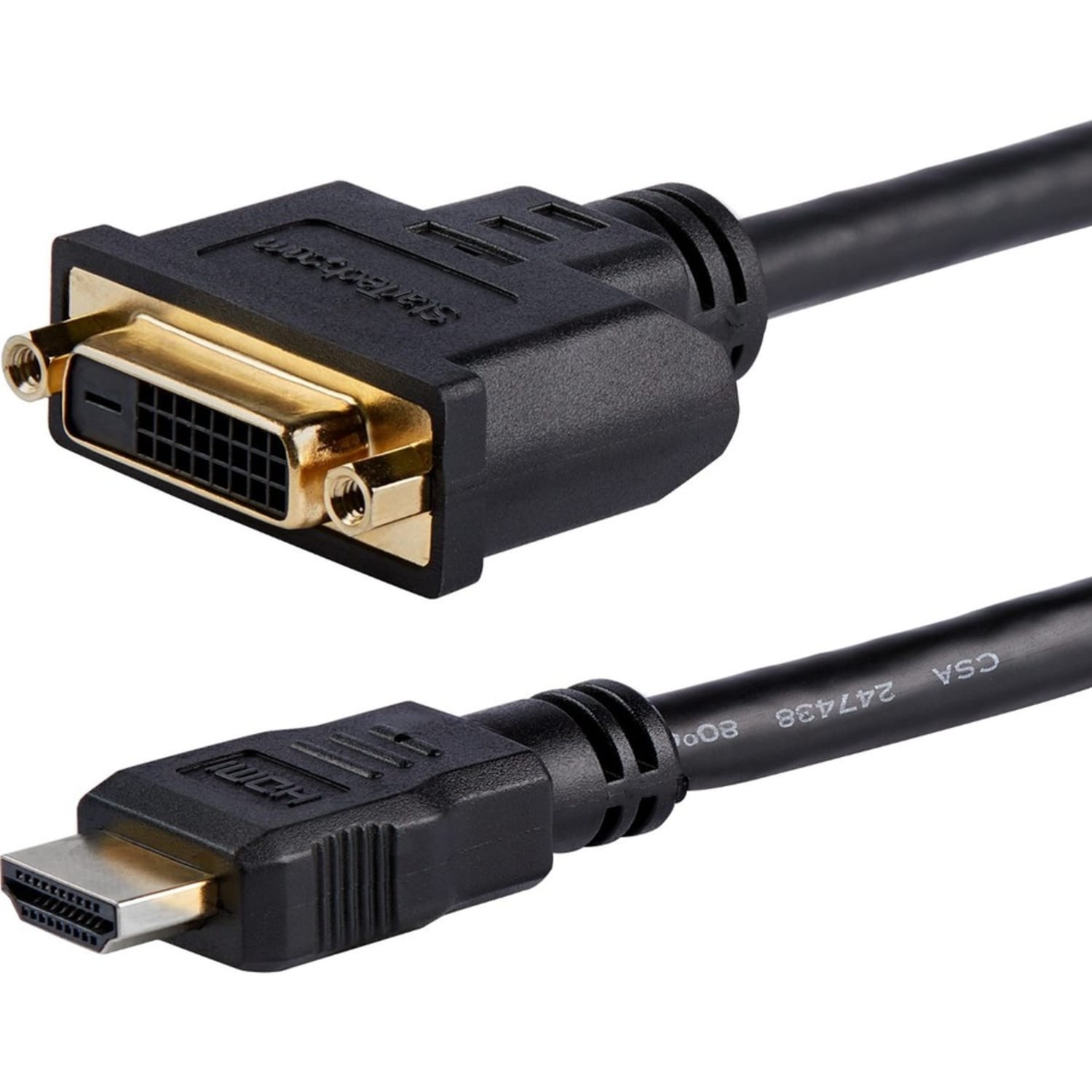 StarTech.com 8in (20cm) HDMI to DVI Adapter, DVI-D to HDMI (1920x1200p), 10 Pack, HDMI Male to DVI-D Female Cable, HDMI to DVI Cord, Black - Image 3